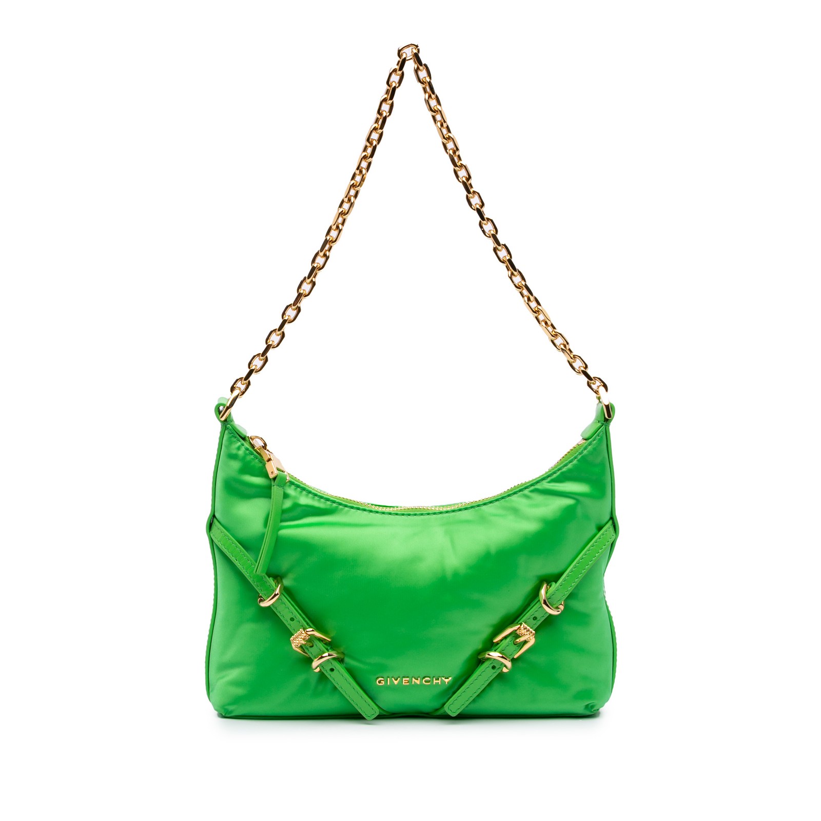 Givenchy Small Satin Voyou Party Shoulder Bag Pre-Loved Lime