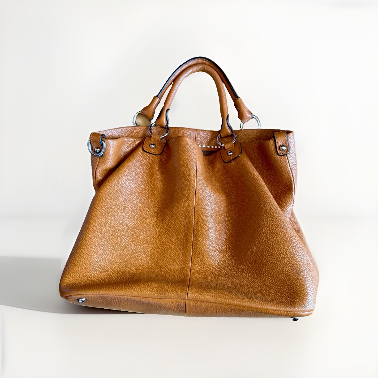 Kattee Womens Genuine Leather Top Handles Tote Handbag