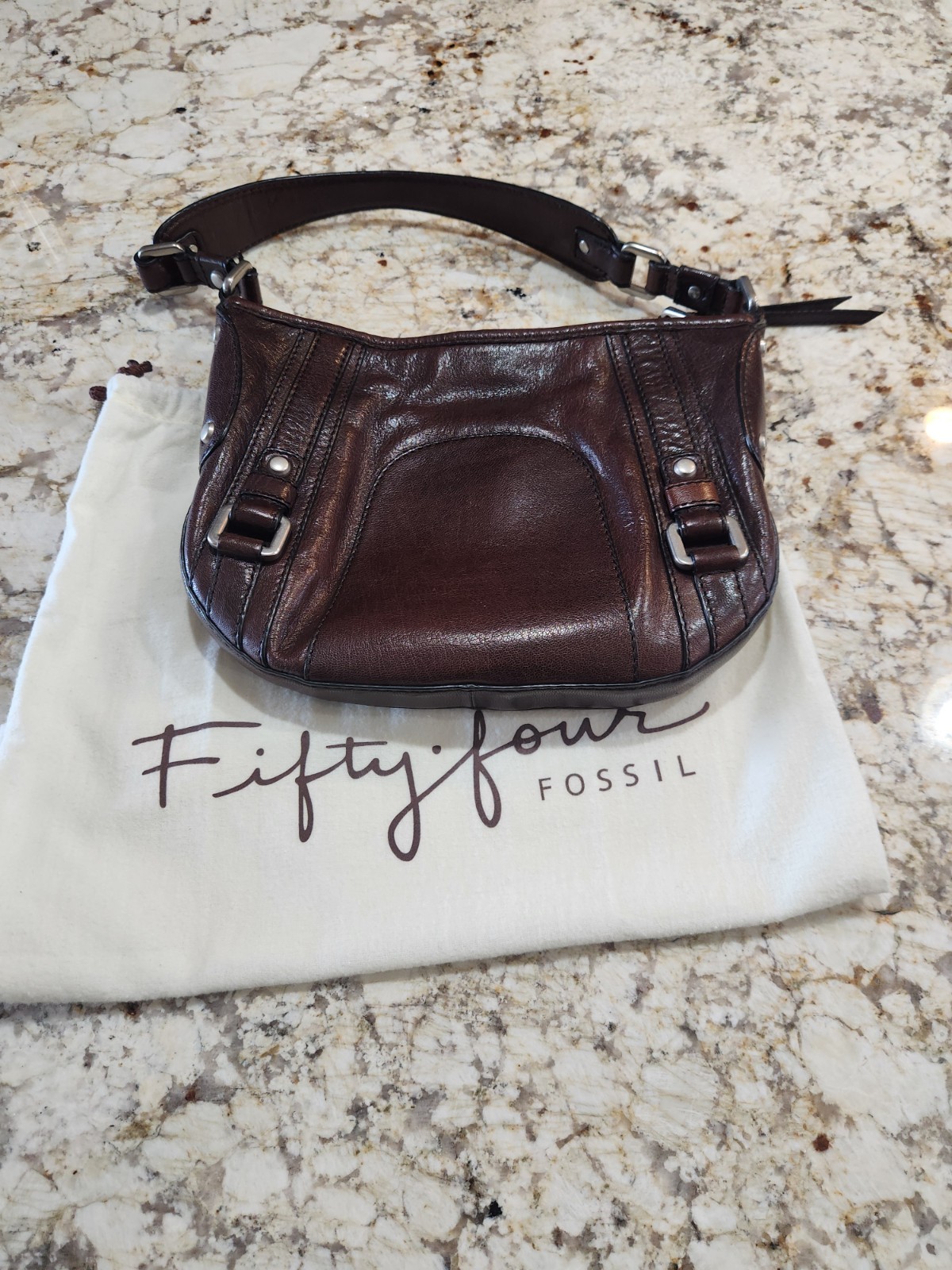 Fossil Fifty Four Purse Leather Coffee Brown New without tags