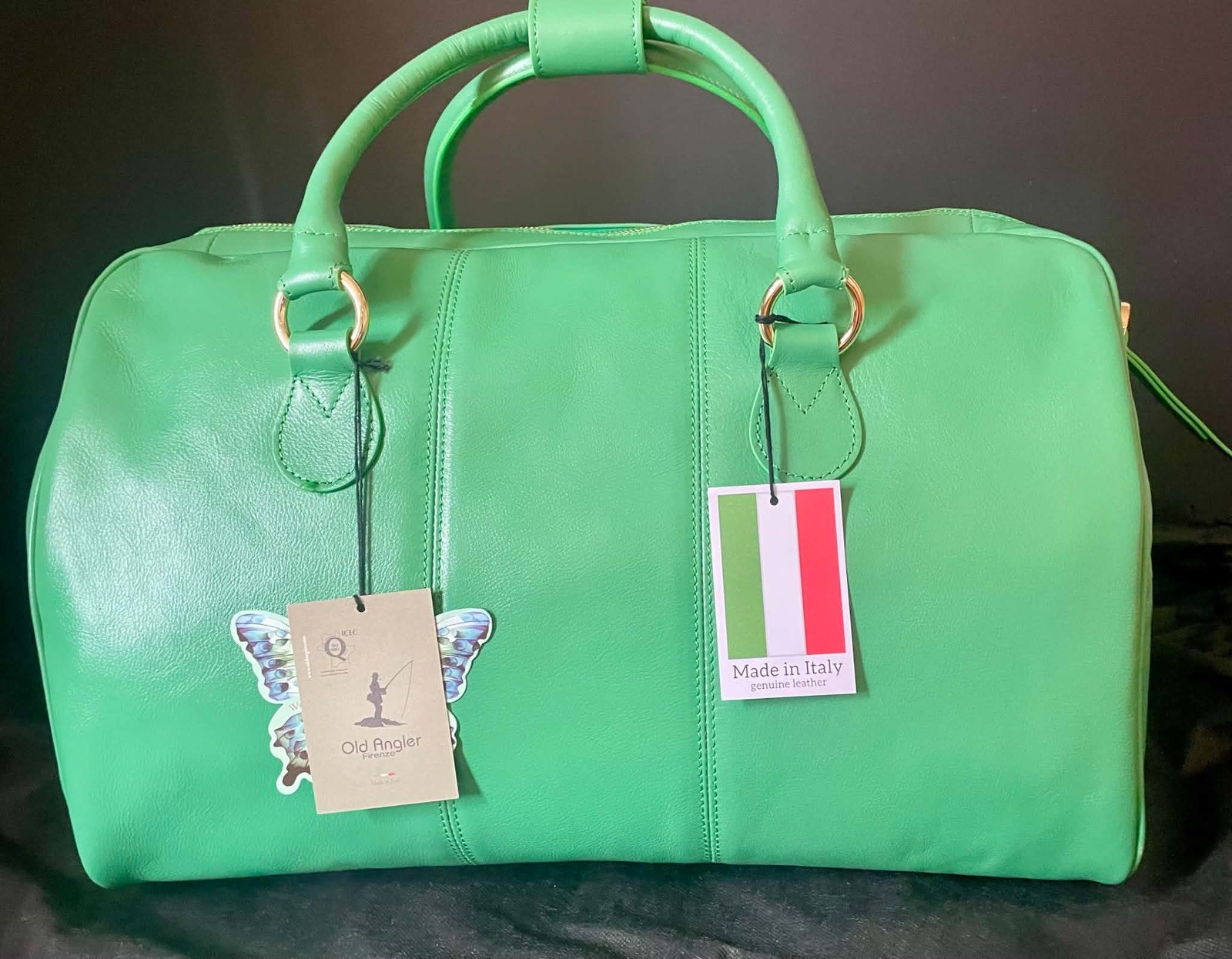 Old Angler Firenze Genuine Leather Handmade travel bag, NWT