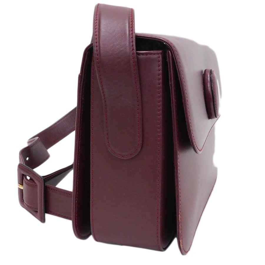 Cartier Must Line Turn Lock Shoulder Bag Bordeaux Leather Women 18.5cm