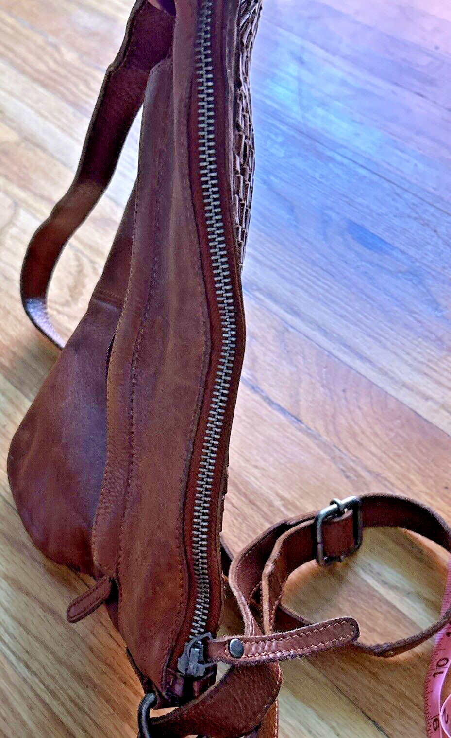 Vilenca Holland Woven Brown Supple Leather Crossbody Bag Anthropologie