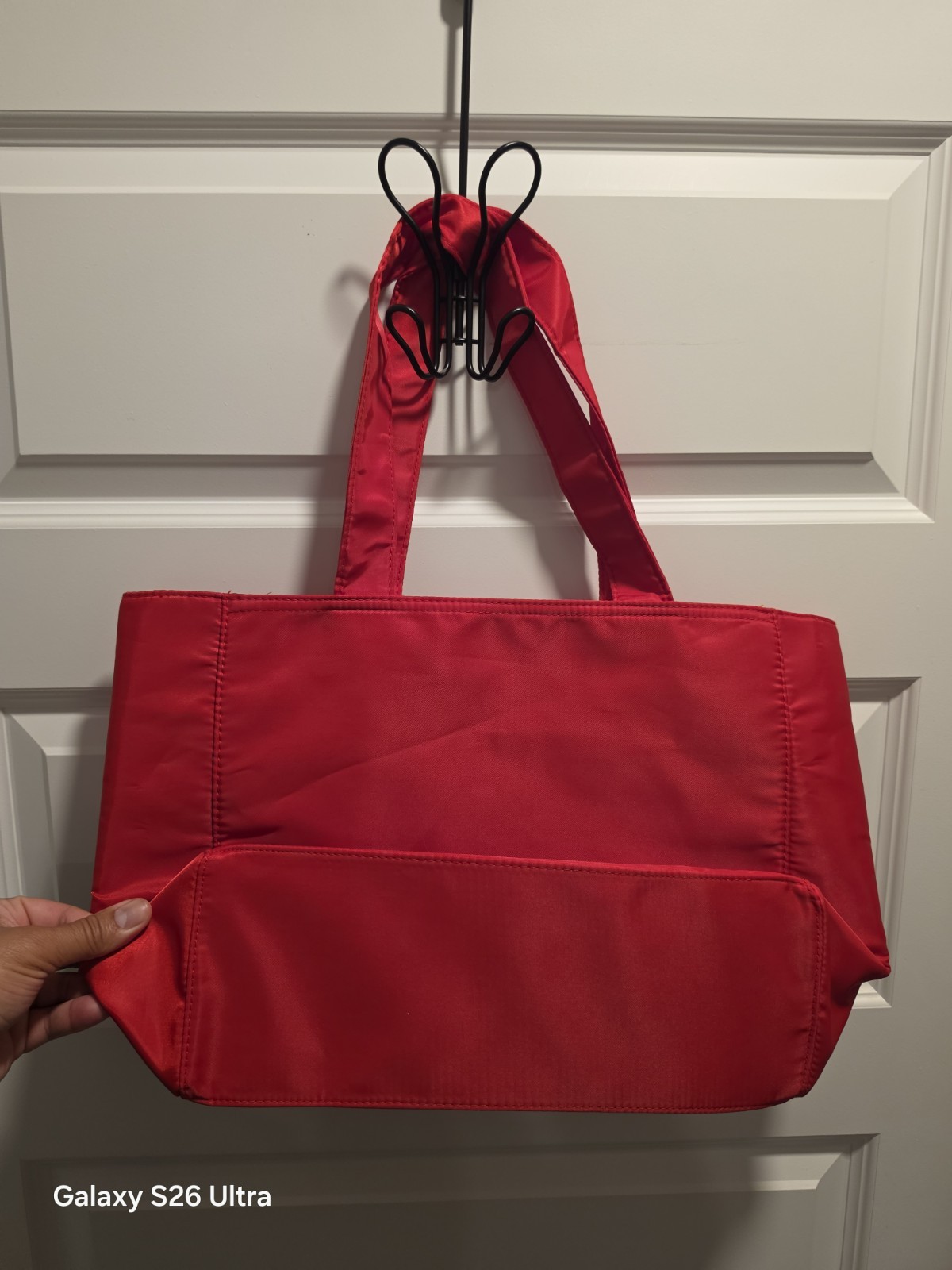 Coach Red Tote Bag Women’s Logo Accents Lined Double Handles