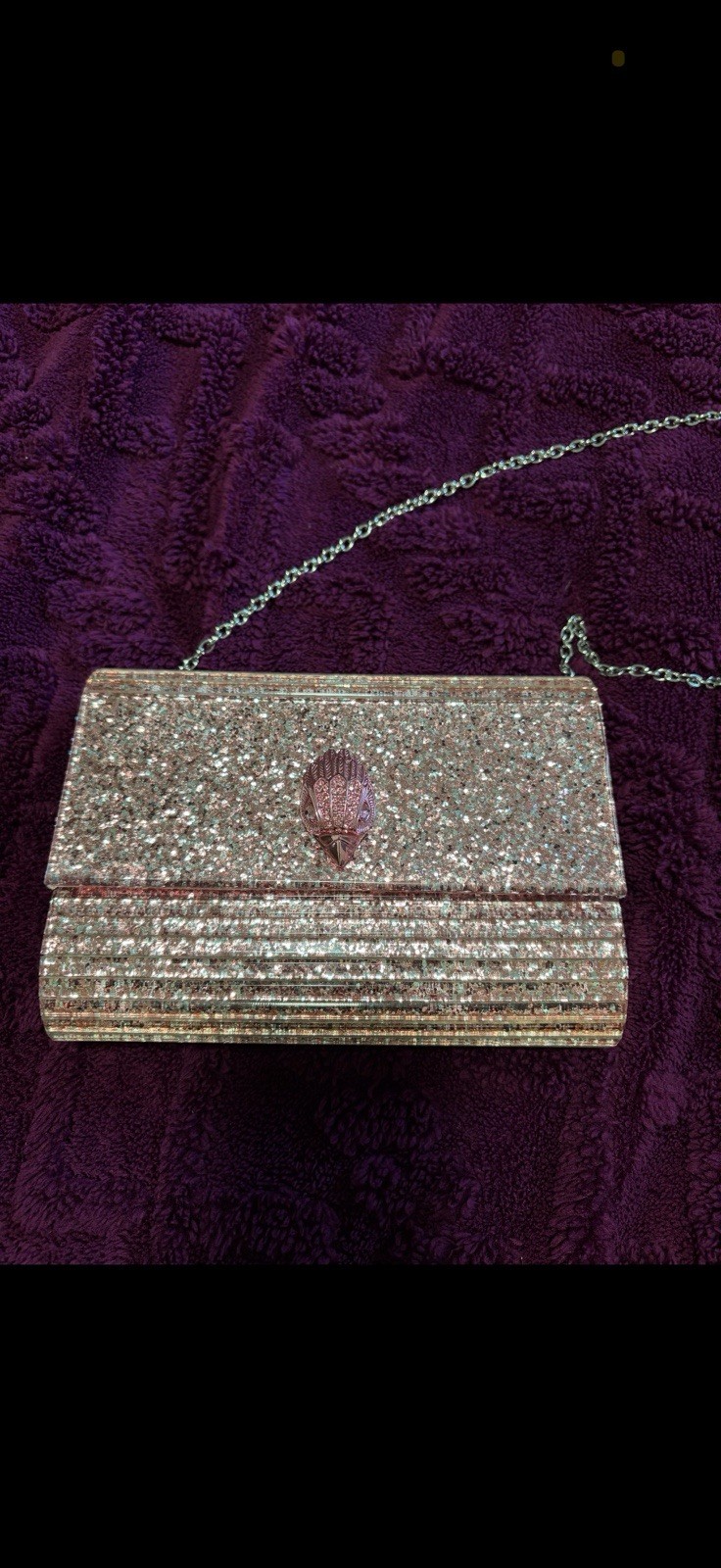 Kurt Geiger London Pink Crystal Envelope Medium Clutch Bag