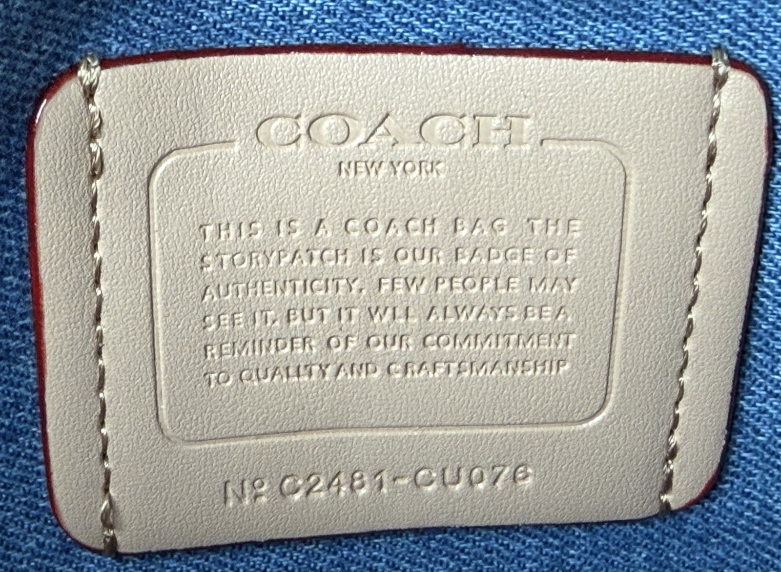 Coach Tabby Denim Brass Indigo Shoulder Bag 20