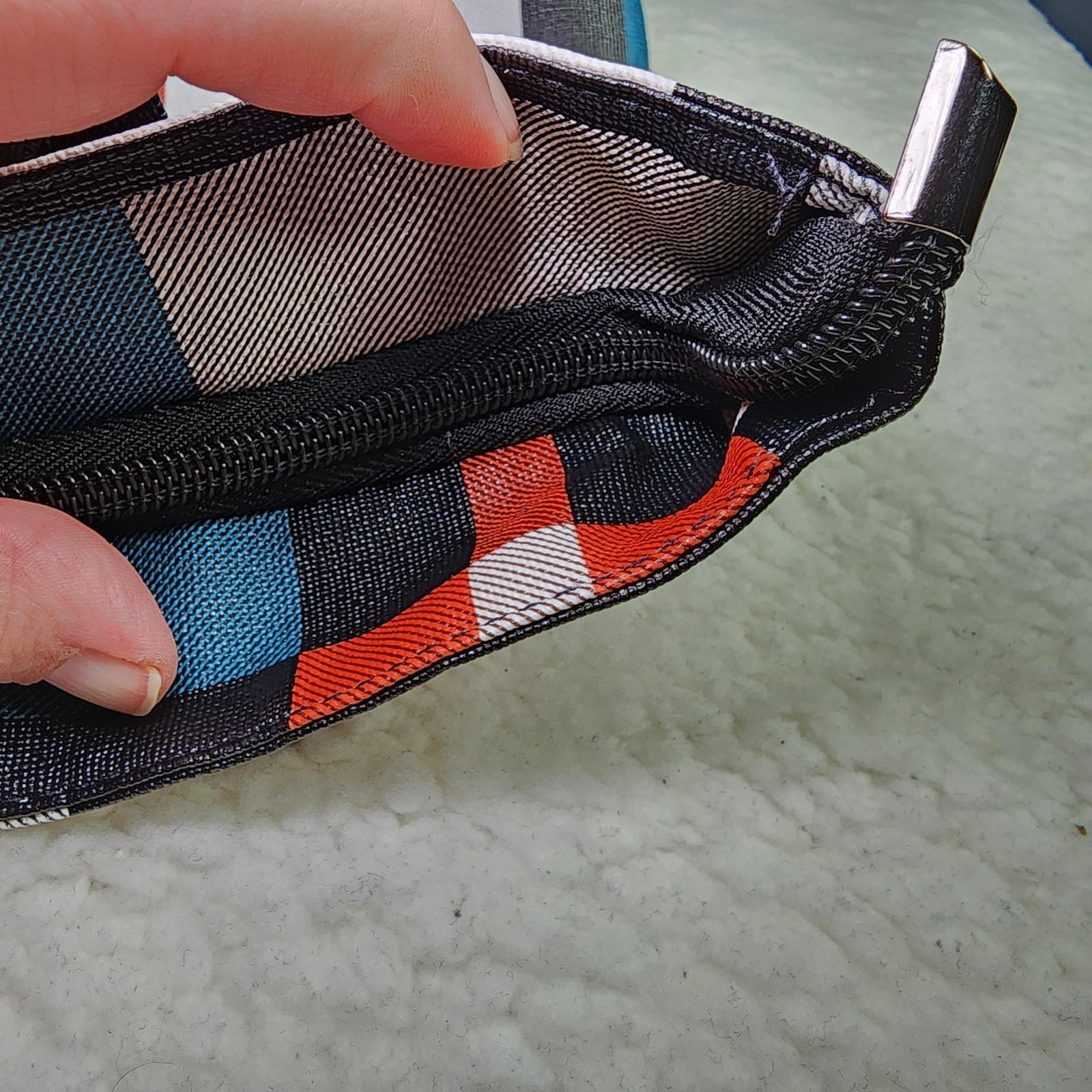Fashion-Forward Modern Geometric Tote Bag – orange, green, white, black