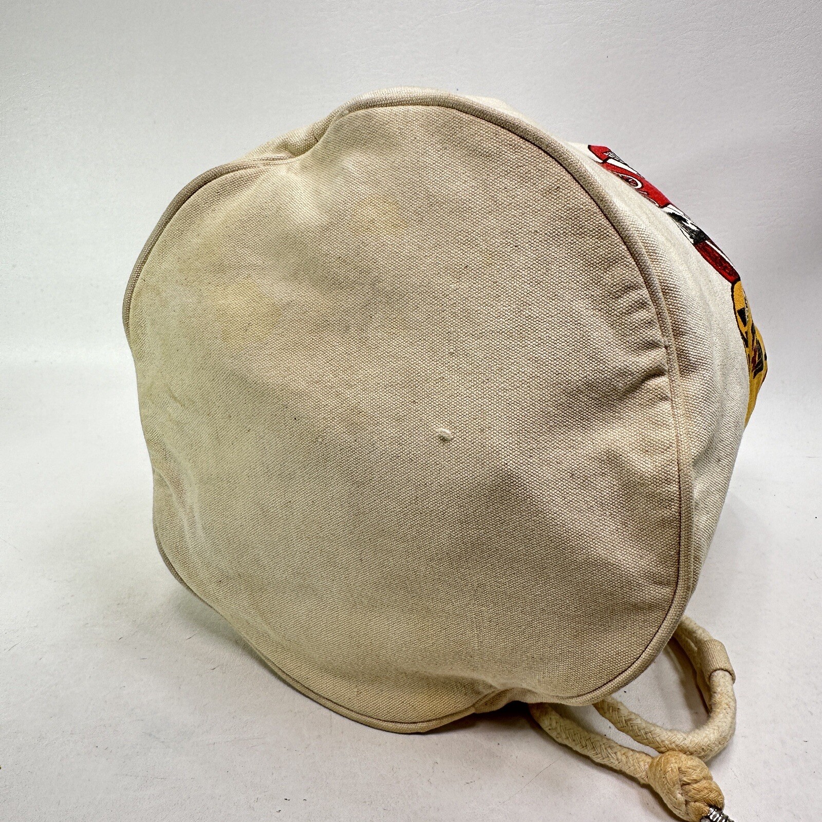 Germany Canvas Sling Bag Handbag Ivory Cotton Canvas Drawstring Shoulder Bag