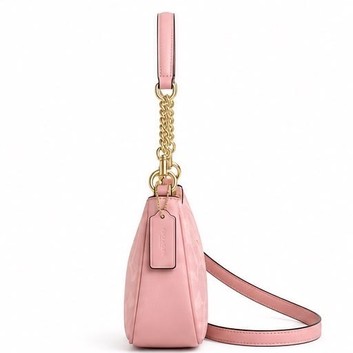 Coach Teri Shoulder Bag CEA20 Signature Canvas Powder Pink Gold Charm