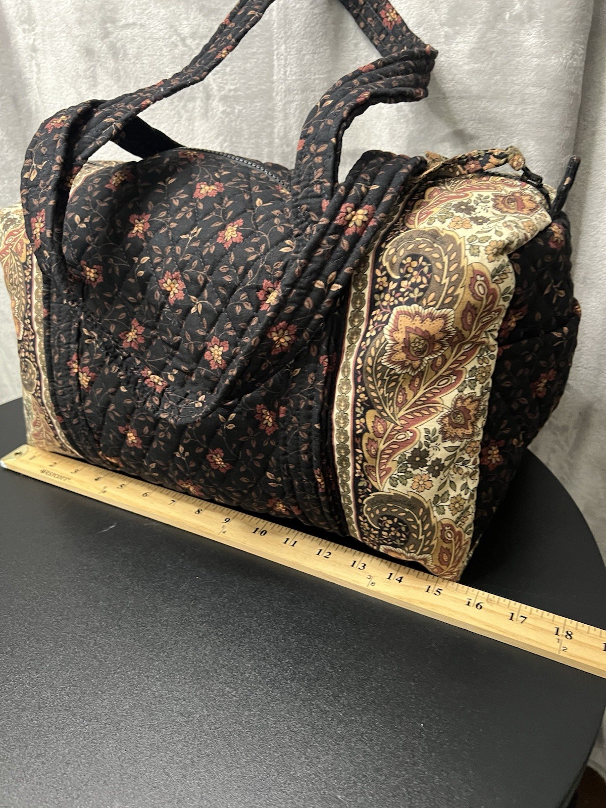 Vintage Vera Bradley Black Walnut Small Duffel Bag NWT Retired Quilted Travel