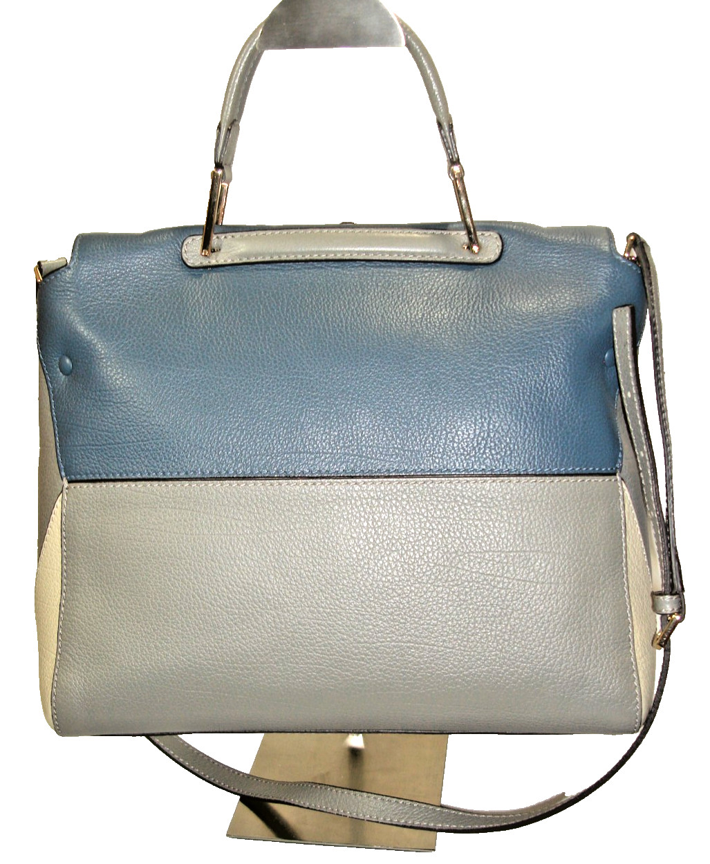 Furla Beautiful Artesia Colorblock Soft Leather Satchel Shoulder Bag MINT!