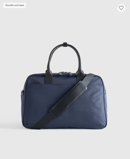 NWT QUINCE VOYAGE NYLON SPLIT TRAVEL BAG CARRYON LAPTOP NAVY $128 SUITCASE