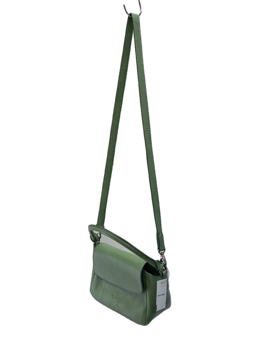 HIROFU Piace 2way H logo grained leather shoulder bag leather GRN