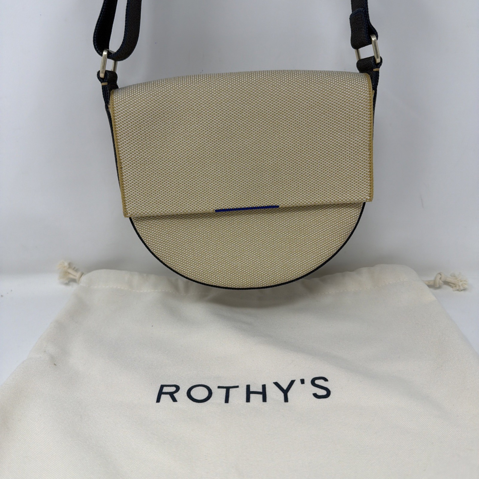Rothy’s The Saddle Bag Ink and Ivory W/ Dust Bag – See Pictures