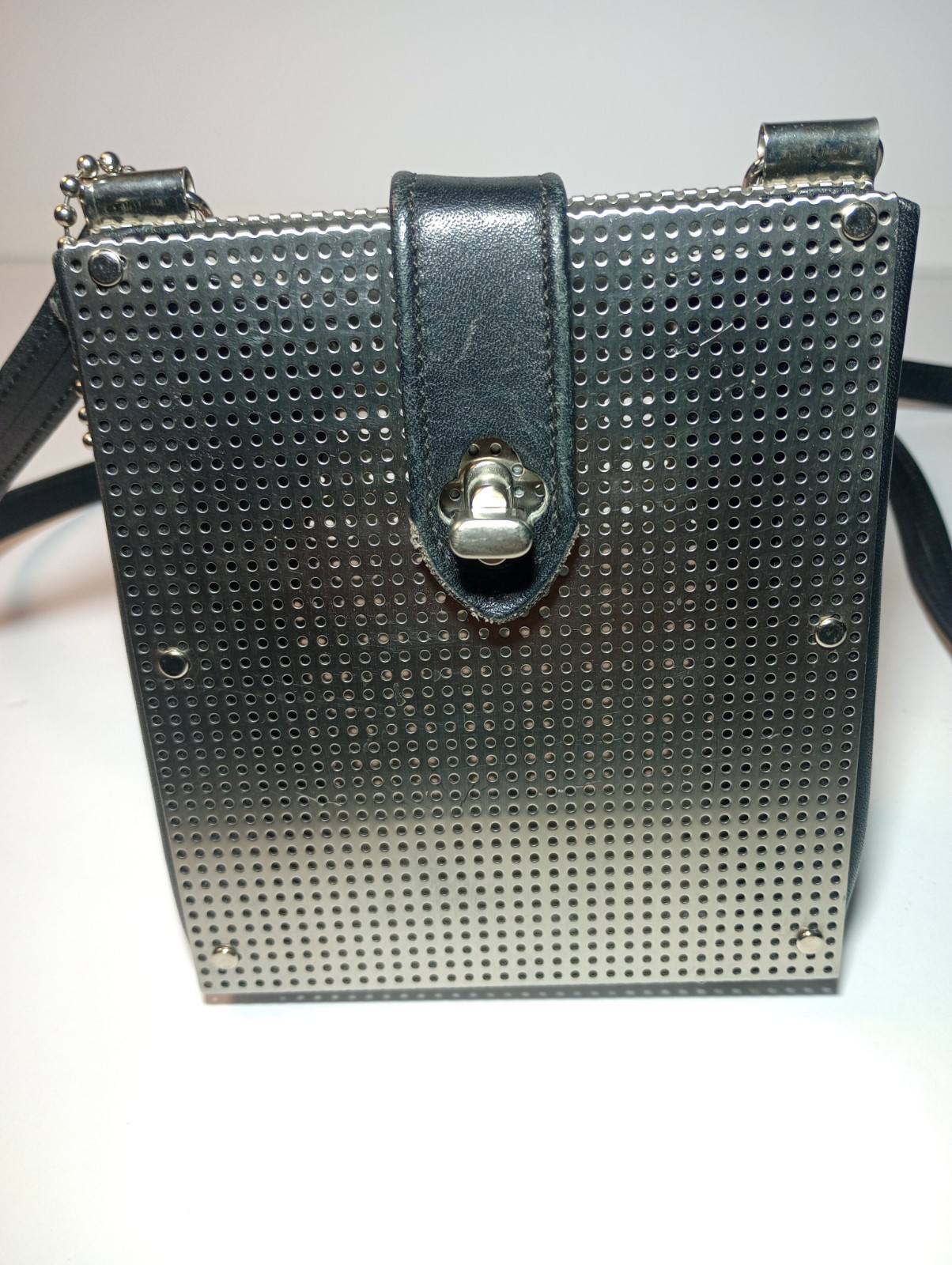 Wendy Stevens Women’s Stainless Steel Satchel Mini Drop Shoulder Leather Bag