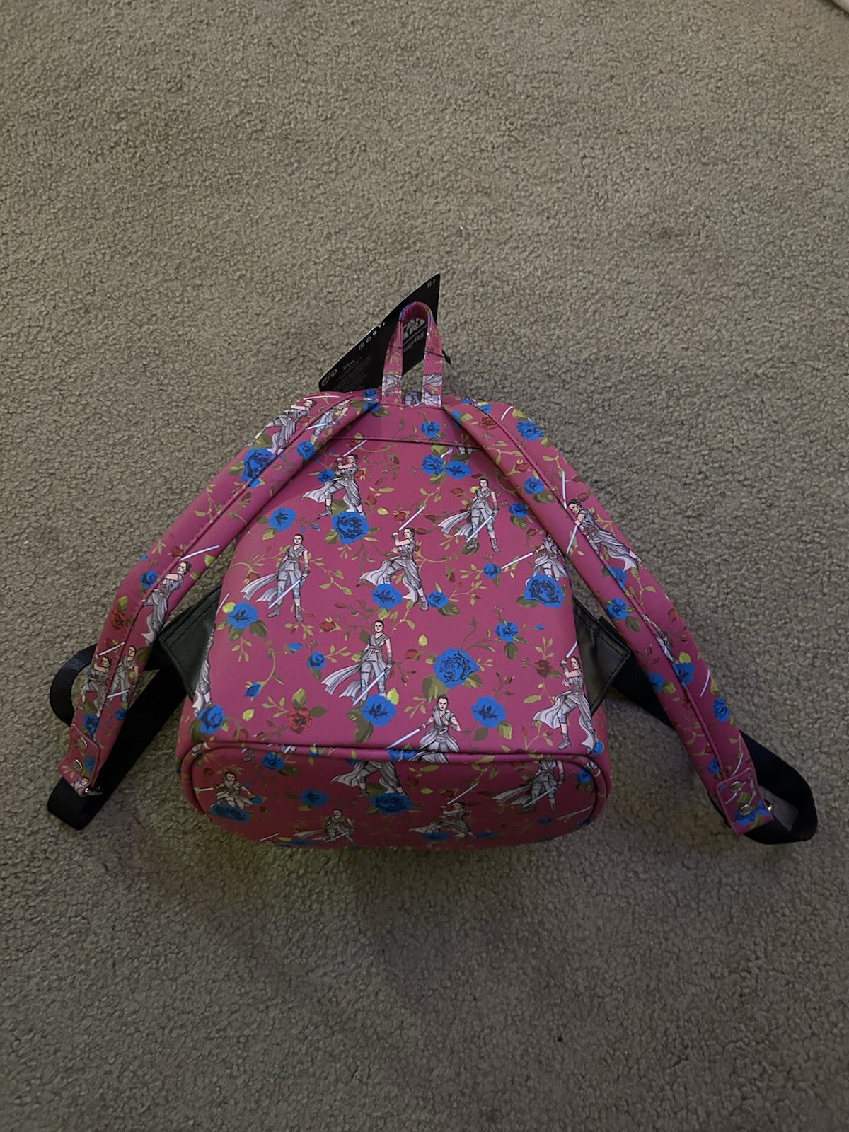 Loungefly Disney Star Wars Rey Floral Mini Backpack Kylo Interior NWT