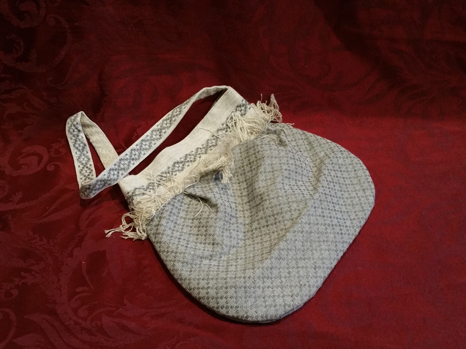 Linen (flax) handmade bag, 32x35cm, made in Belarus