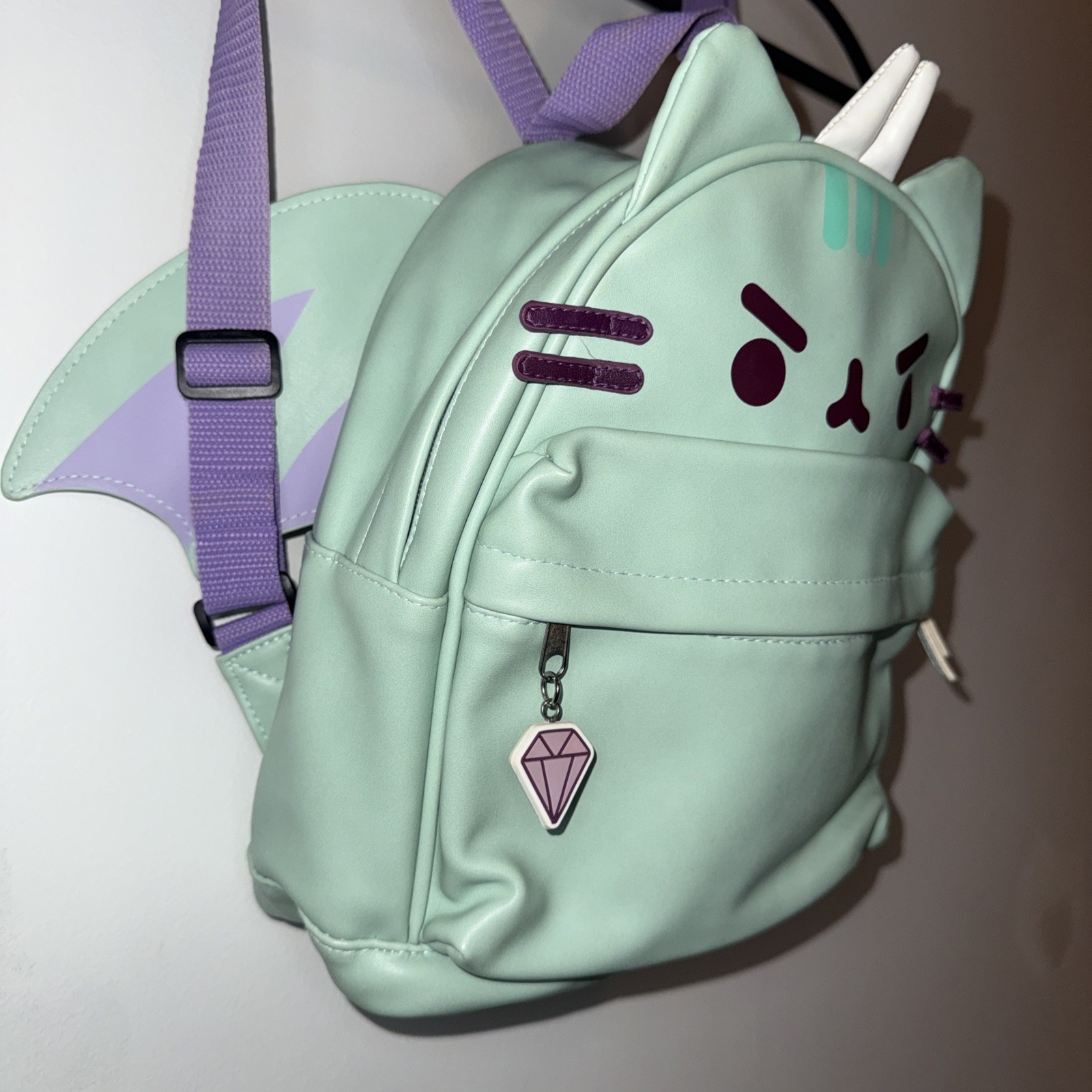 Rare Hot Topic Exclusive Pusheen Dragonsheen Mini Backpack Faux Leather Bag