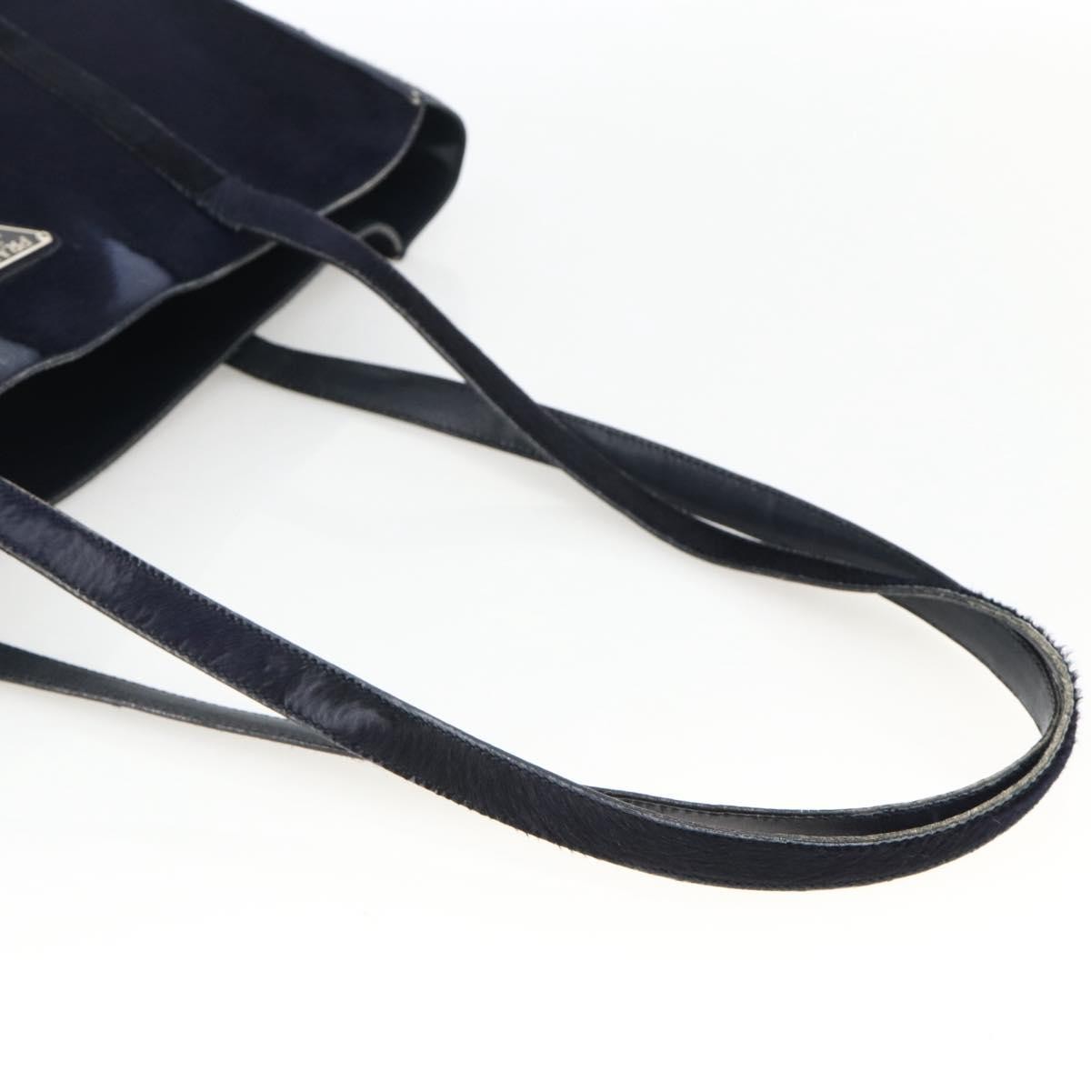 PRADA Tote Bag Harako leather Navy Auth 167194