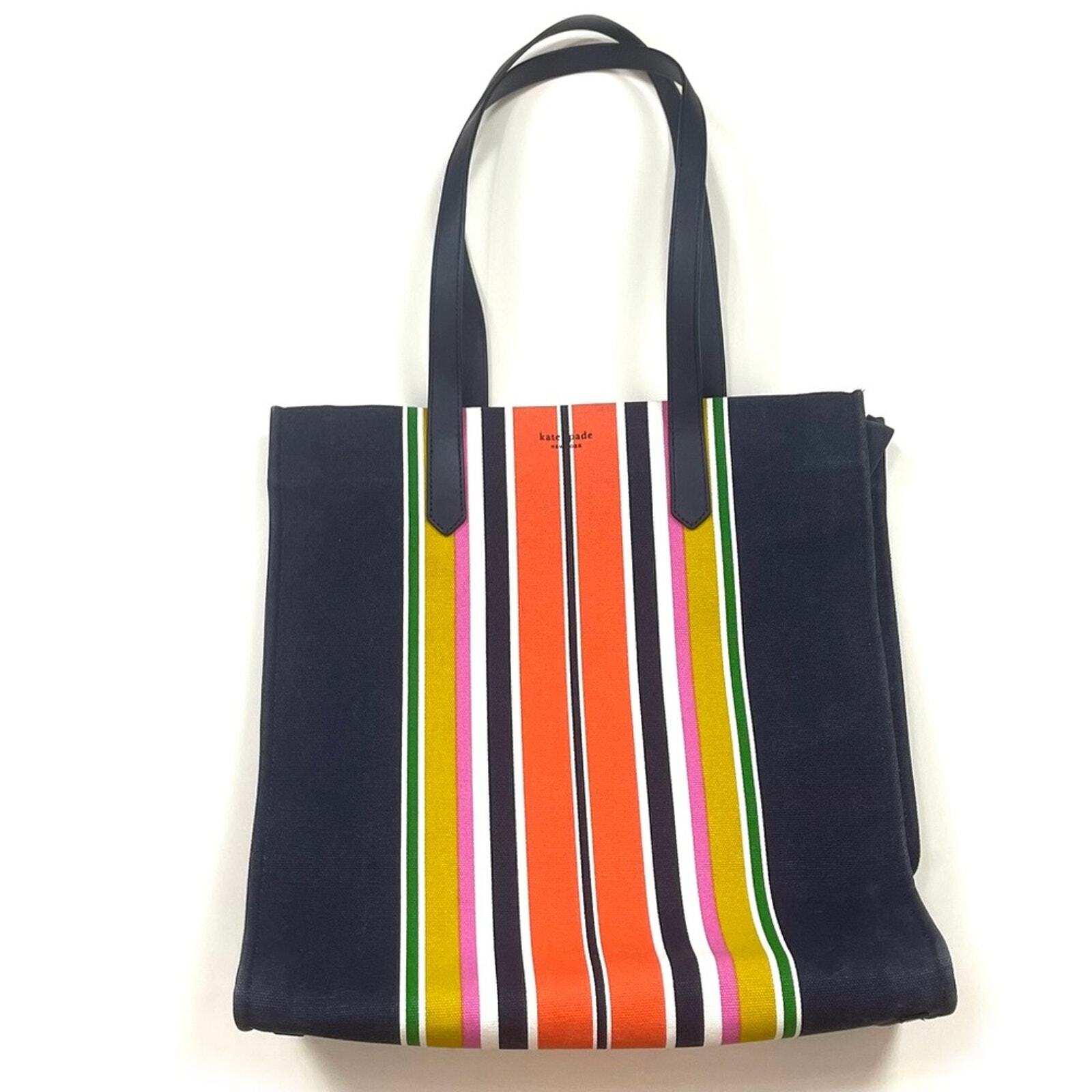 Kate Spade Kitt Large Striped Tote Parisian Navy Multi