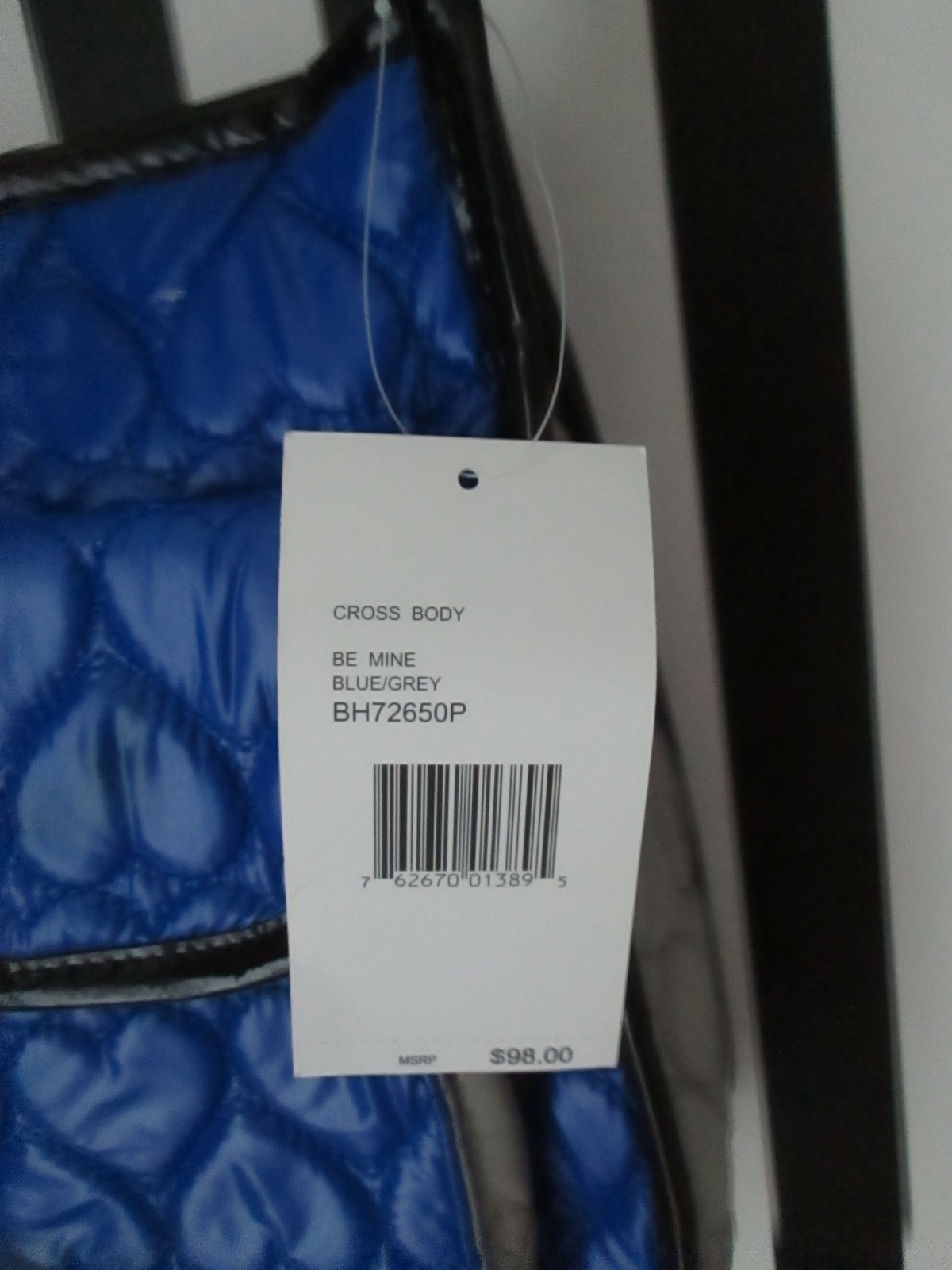 NWT! BETSEY JOHNSON BE MINE BLUE/GREY CROSS BODY HEART PUFFER BAG WITH HANG TAG!