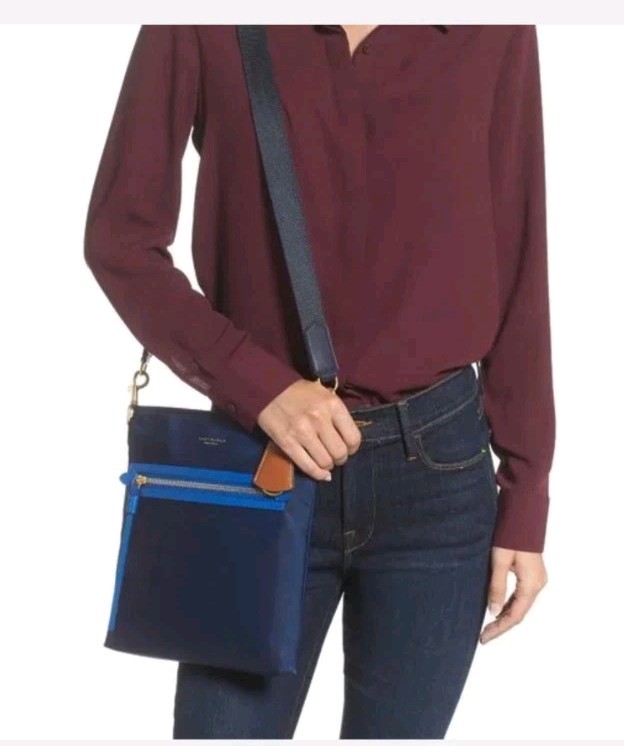 Tory Burch ‘Perry’ Nylon Swingpack Crossbody Bag Royal Navy Blue