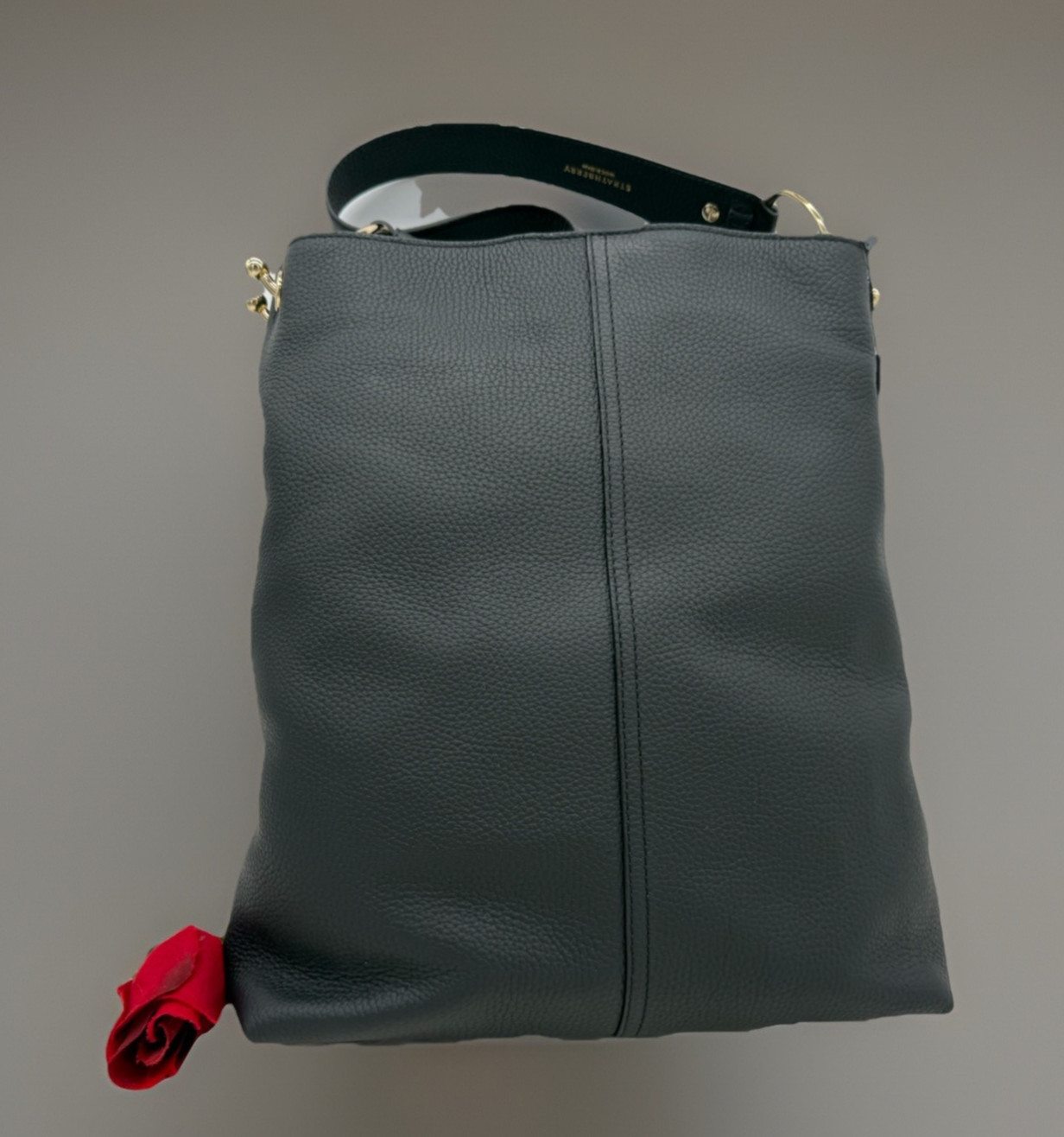 AUTH NWT Strathberry Women’s Lana Large Pebbled Leather Hobo Bag In Black