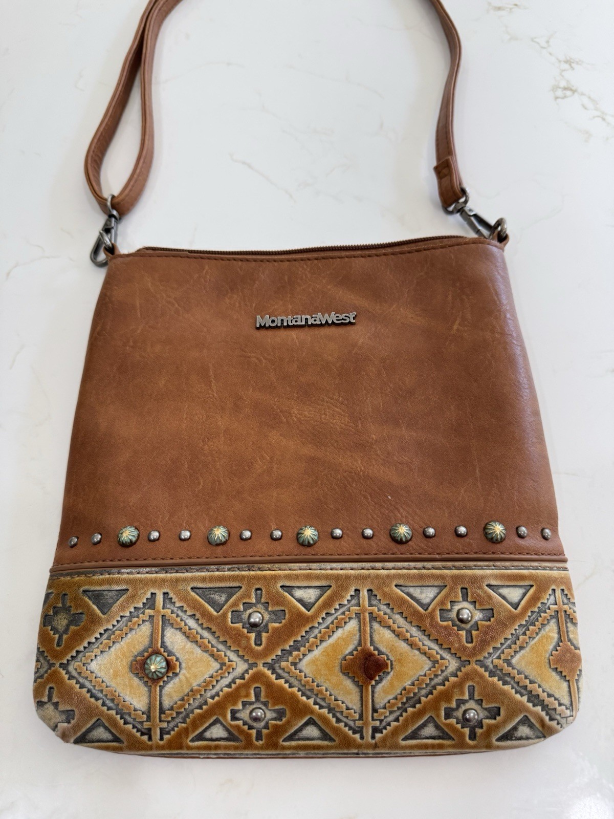 Montana West Aztec Tooled Crossbody