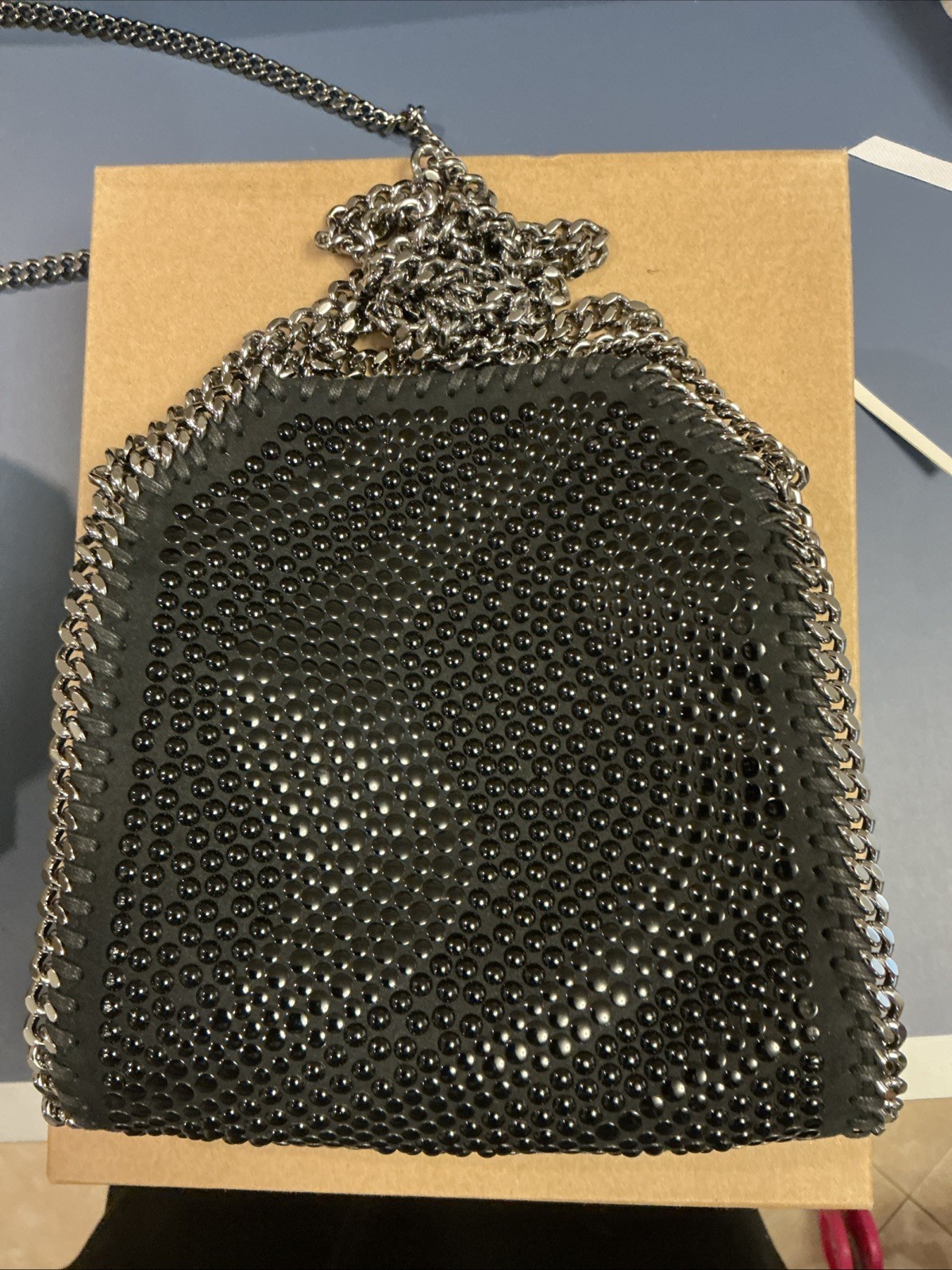 Stella McCartney Tiny Falabella Swirl Dot Tote Bag NWT Black