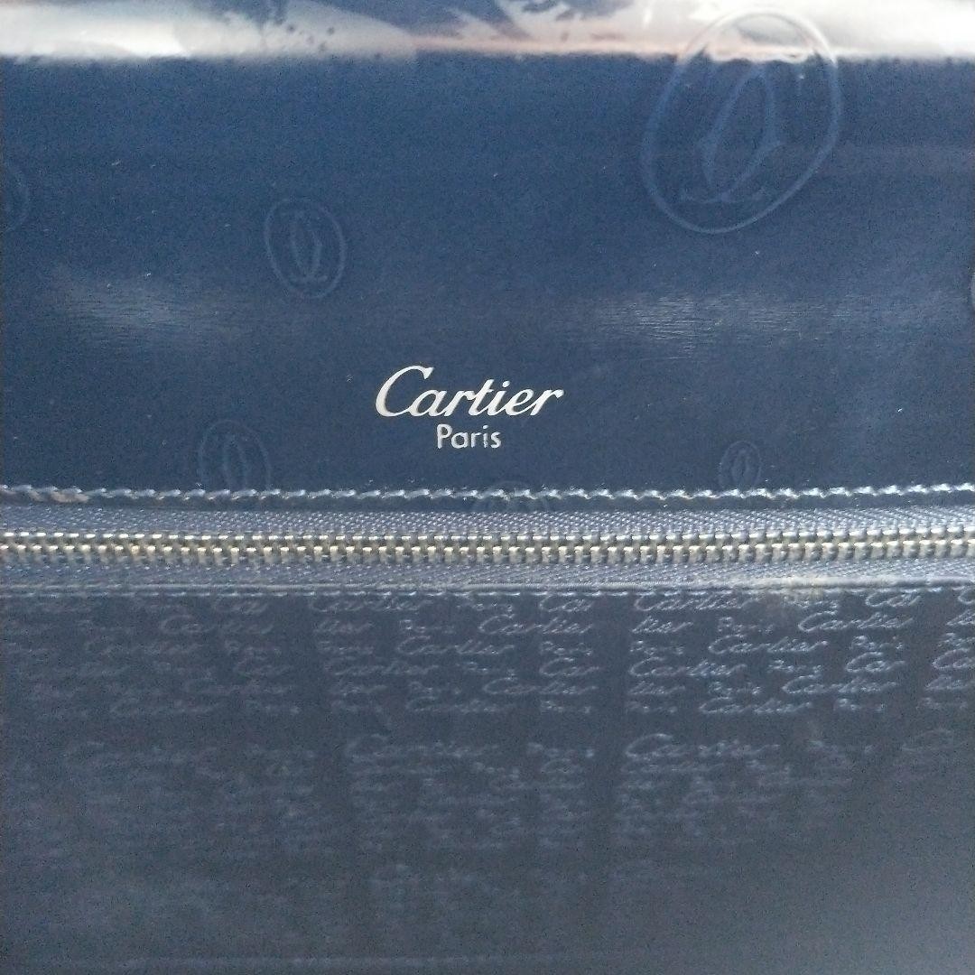 Cartier Happy Birthday Black Leather Top Handle Handbag Vintage 27.5cm Authentic