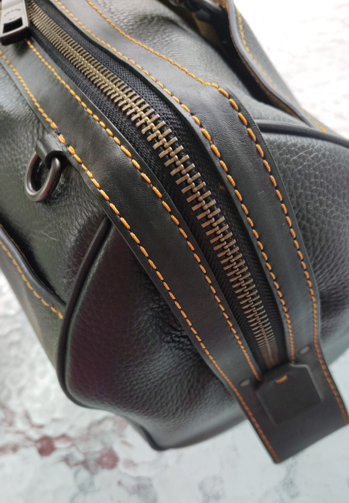 Coach 1941 LARGE 58689 Rogue 26 Black Leather Satchel with Exotic Trim