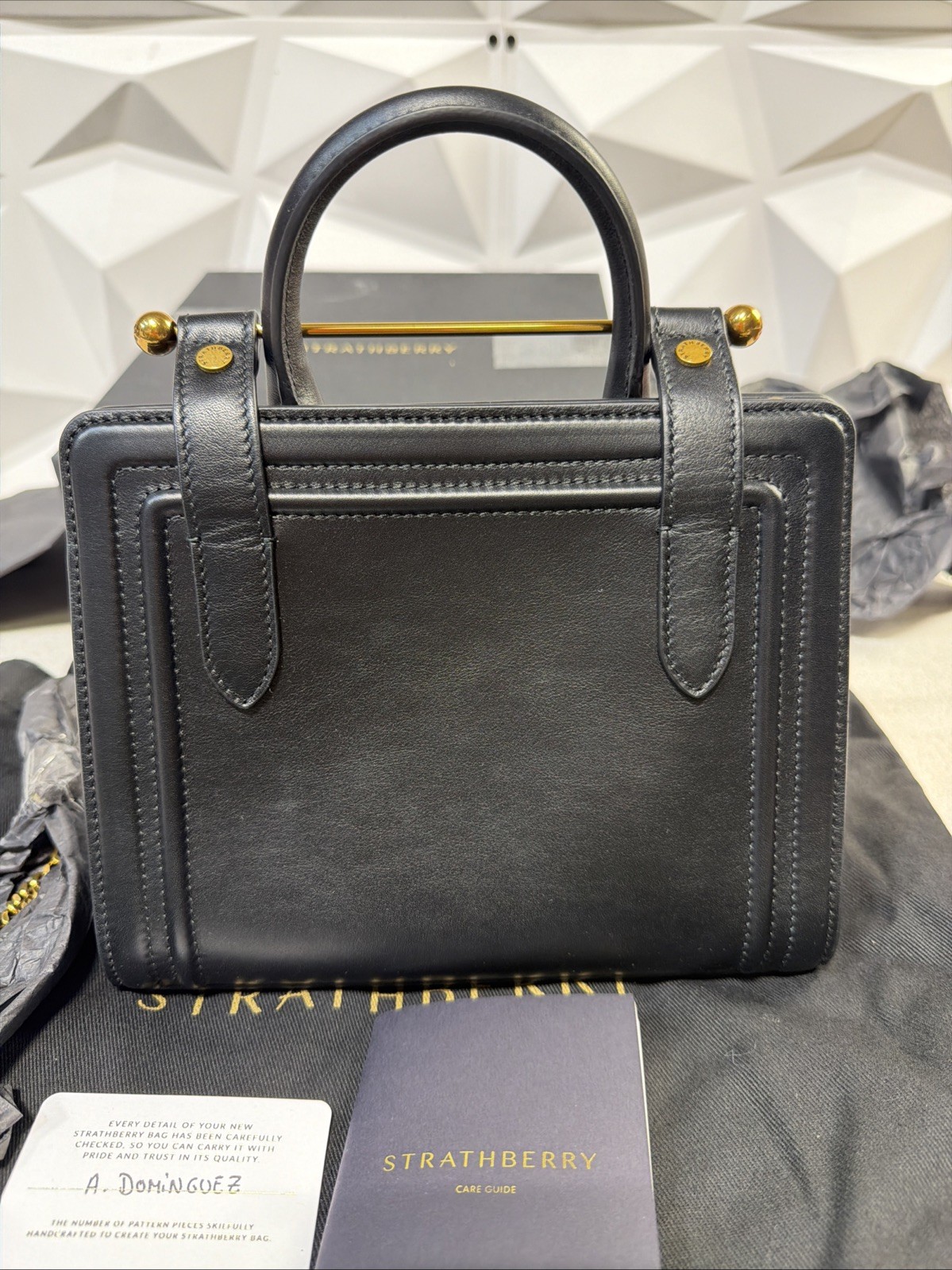 STRATHBERRY MINI TOTE SMOOTH LEATHER HANDBAG BLACK 100% AUTHENTIC