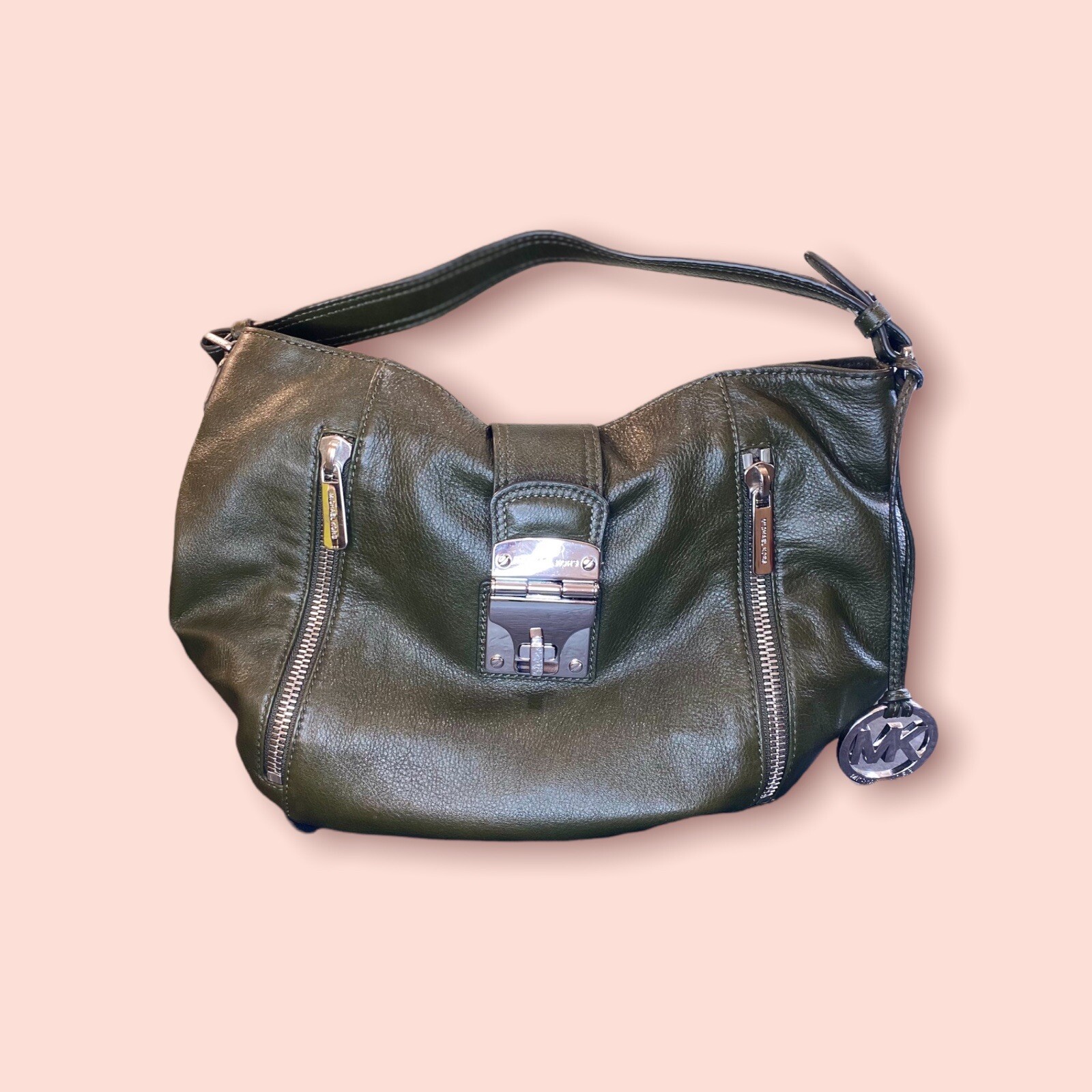 Authentic MICHAEL Kors MK Luxury Designer Leather Hobo Shoulder Bag EUC