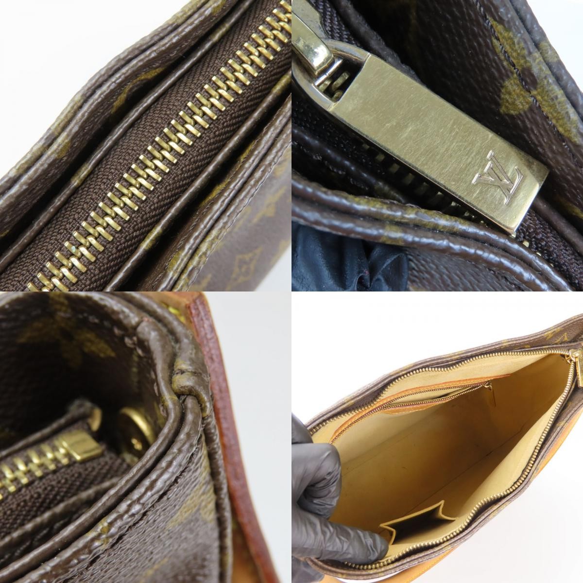 USED LOUIS VUITTON Shoulder Bag Looping GM M51145 Monogram/Nume leather Brow…