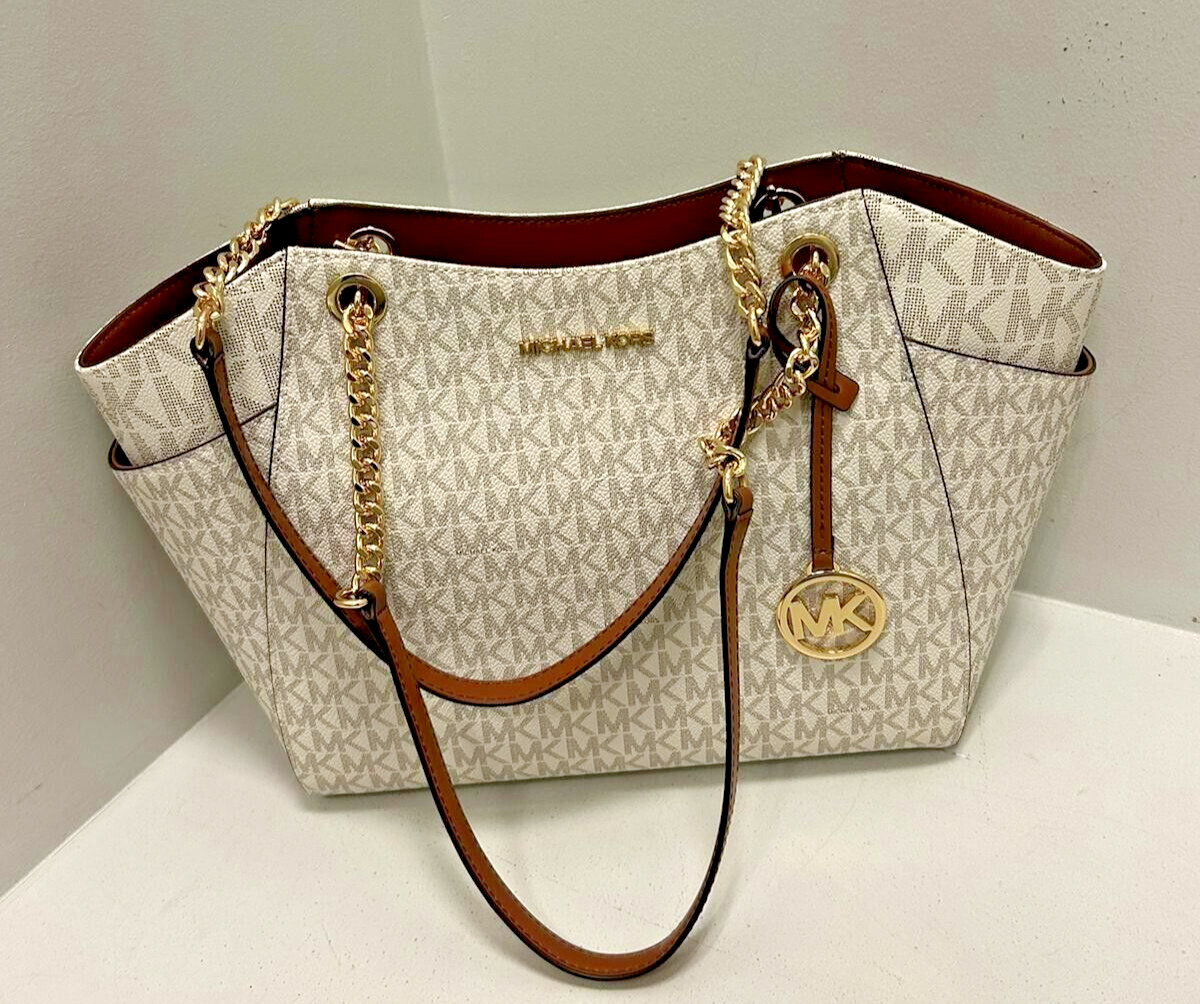 Michael Kors Women Lady Chain Mk Signature Logo Tote Handbag Purse Bag Shoulder