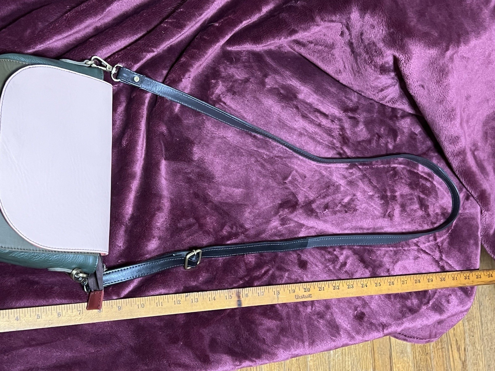 Soruka Leather Bag Crossbody Saddlebag Purse Multicolor Recycled Leather EC