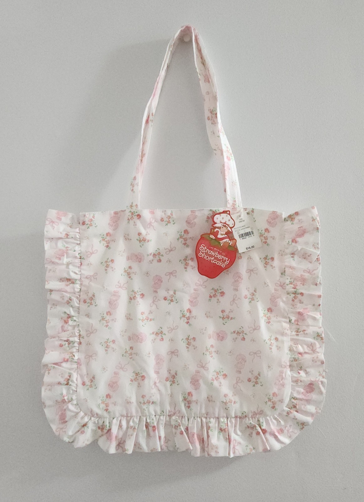 The World Of Strawberry Shortcake Pink (M) Tote Bag New With Tags 100% Cotton