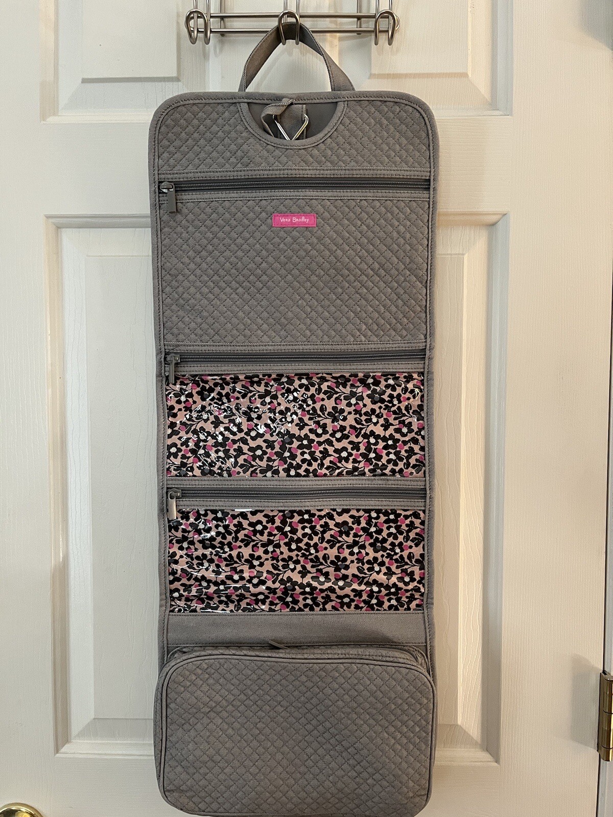 NWT VERA BRADLEY Iconic Hanging Travel Organizer 24074-M12/Denim Gray MSRP $80