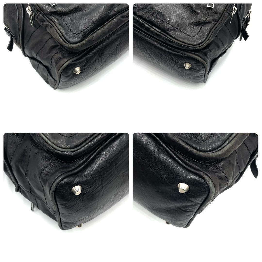 Chloe Betty Black Leather Handbag Charm Y2K Silver Hardware Tote Bag