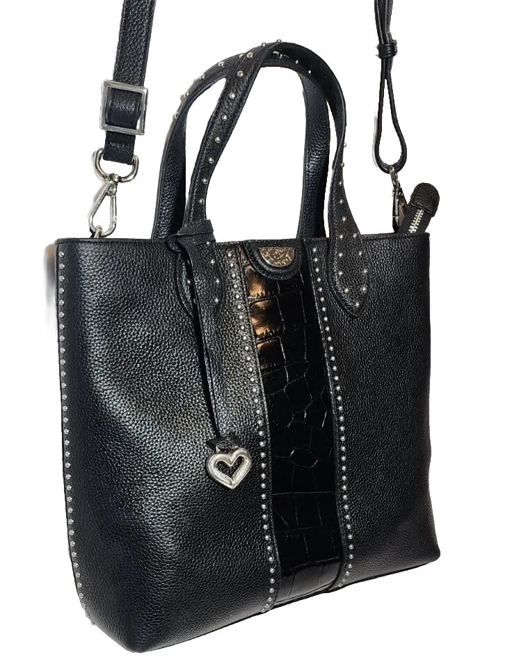BRIGHTON PRETTY TOUGH JOHNNY TALL STUDDED CROSSBODY HANDBAG TOTE SLEEPER $365