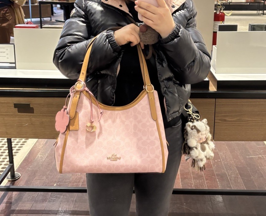 NWT Coach Erin Shoulder Bag In Signature Canvas With Charms in Powder Pink CEL13