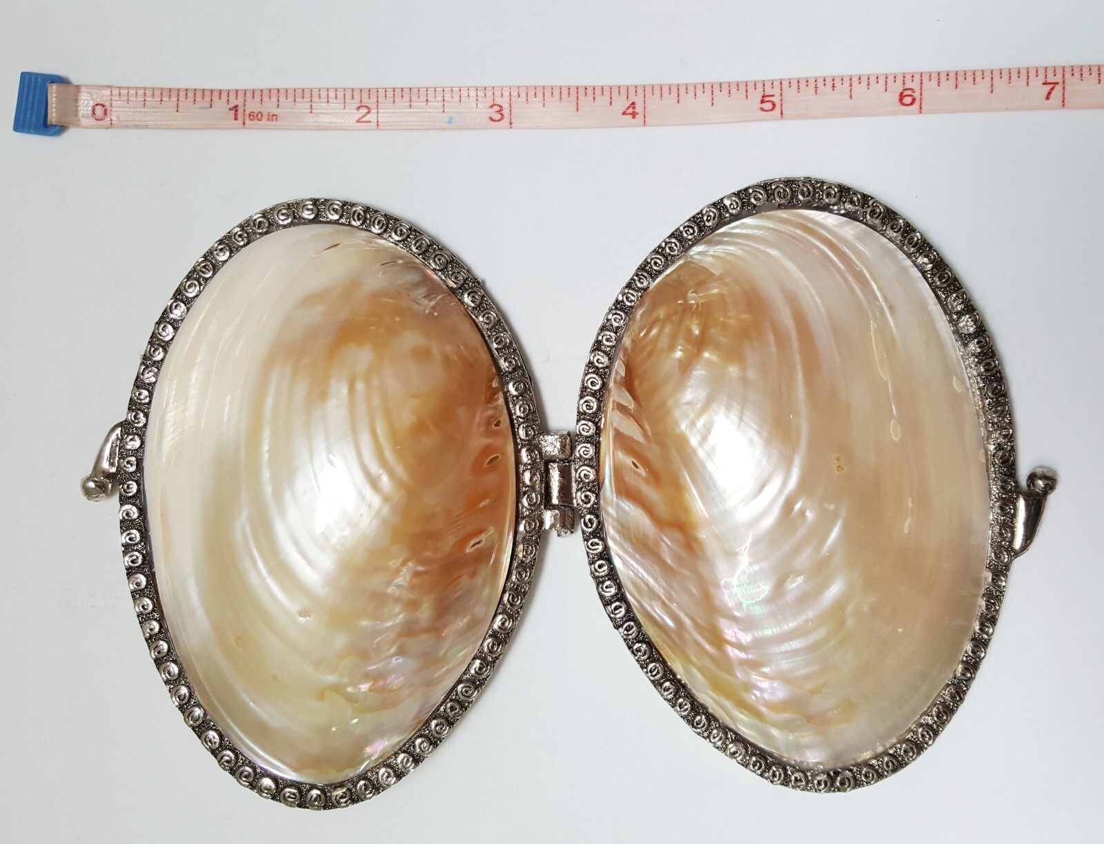 5″ Shell Mother Of Pearl Clutch Bag Purse Dinner Party White Small Lady Vtg Gift