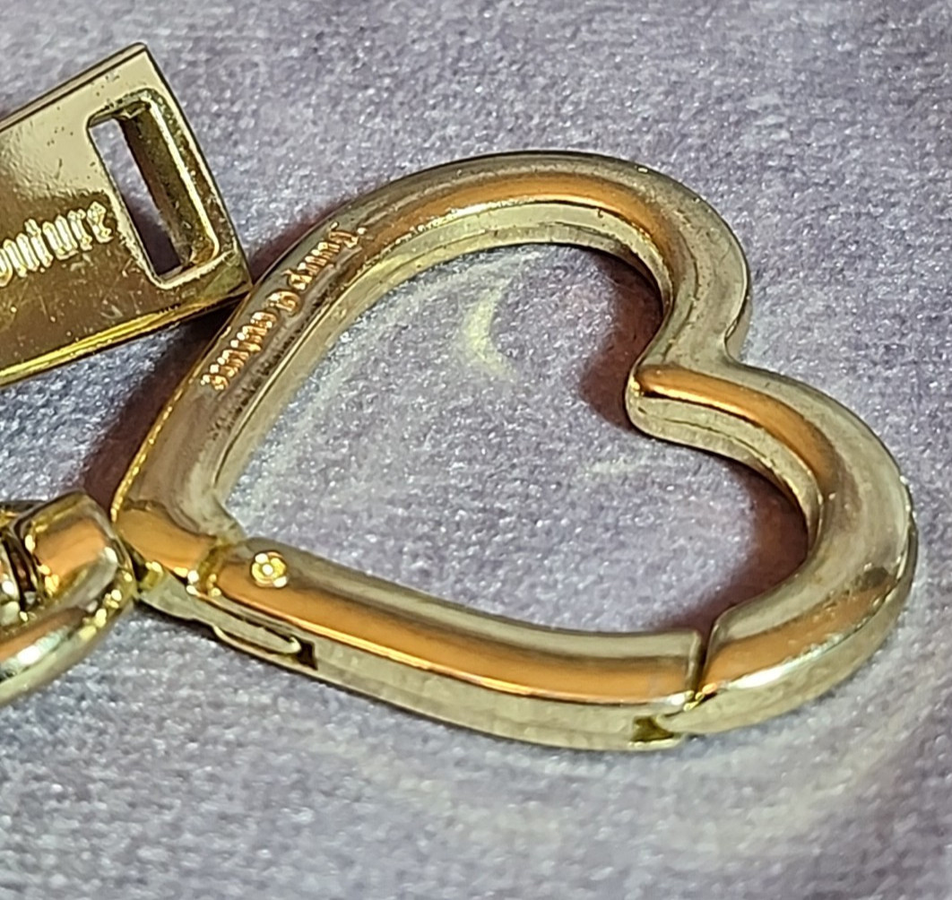 Vintage Juicy Couture Floral Coin Purse Charm Heart Shaped Key Chain