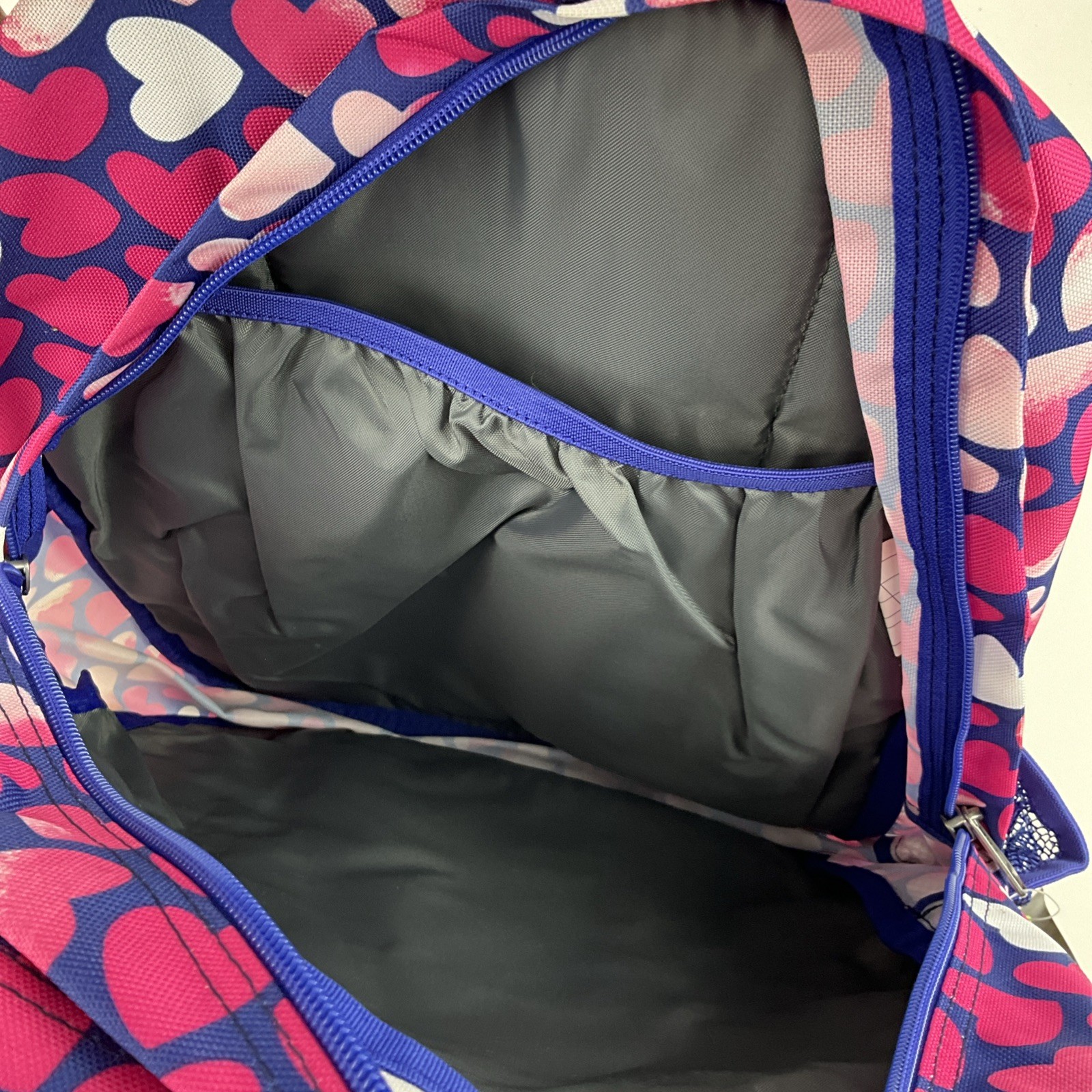 Trans by JanSport Backpack Supermax Laptop Sleeve Womens Large Multi Faded Heart