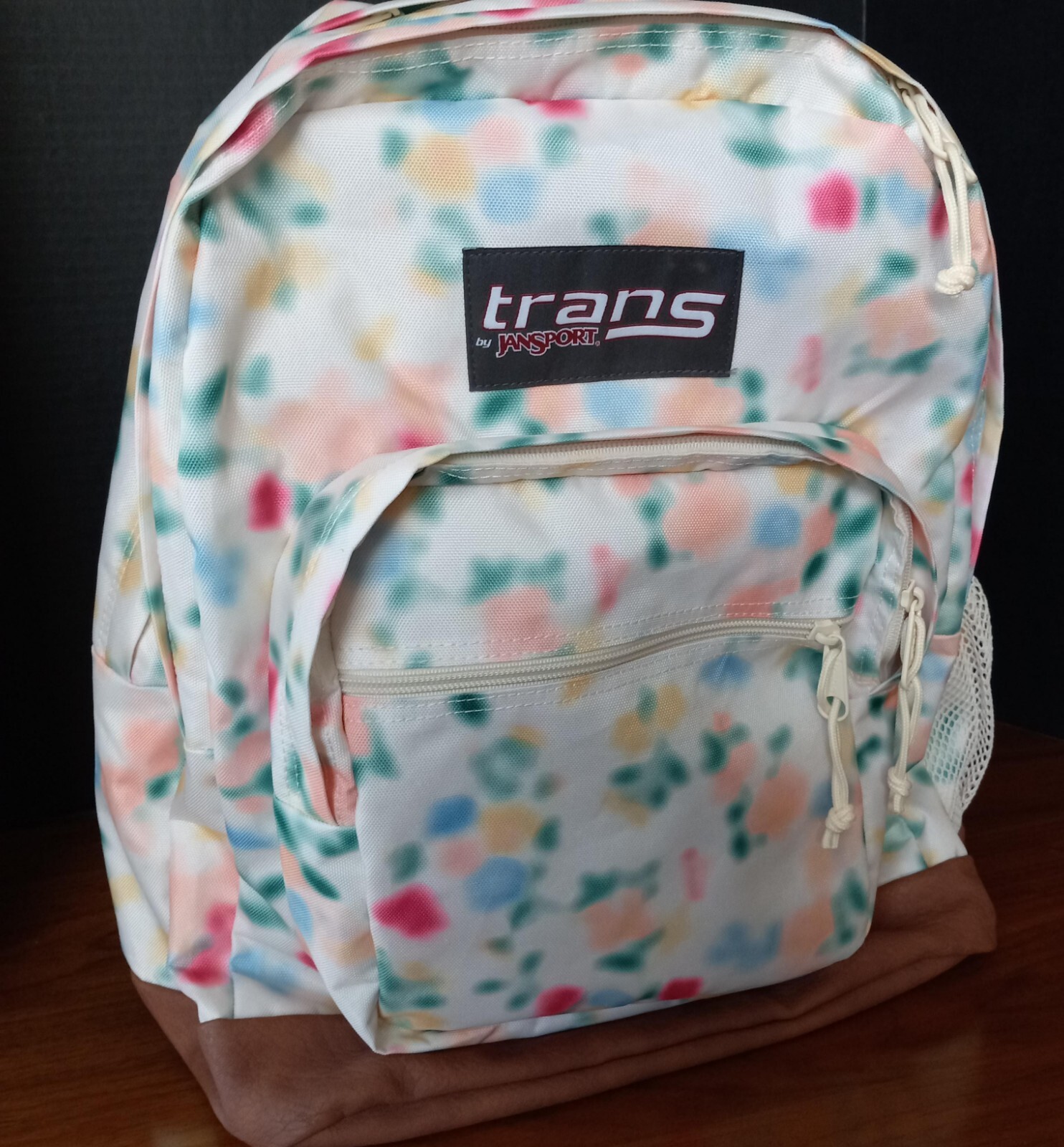 Trans by JANSPORT 17″ Super Cool Backpack Floral Haze EUC Vegan Great Features