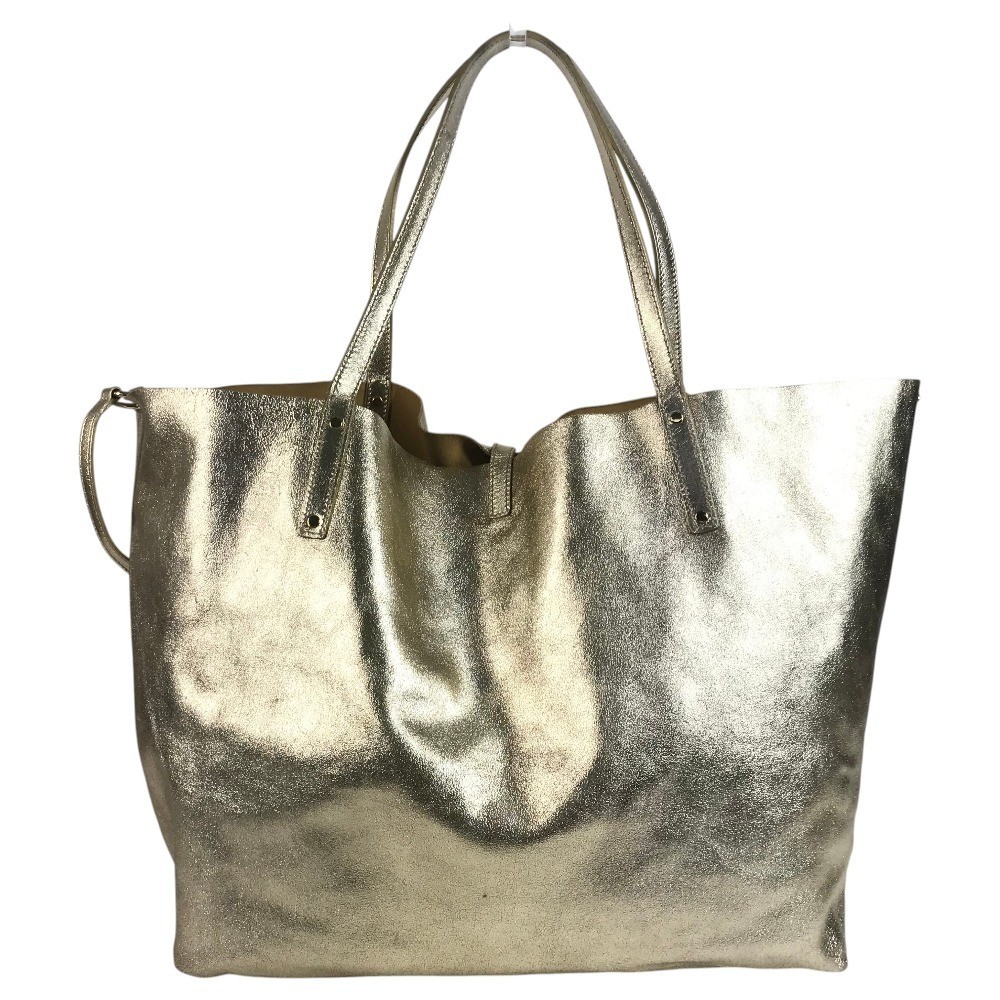 TIFFANY&Co. Reversible Tote Shoulder Bag with Pouch Gold-tone Leather 37×31.5cm
