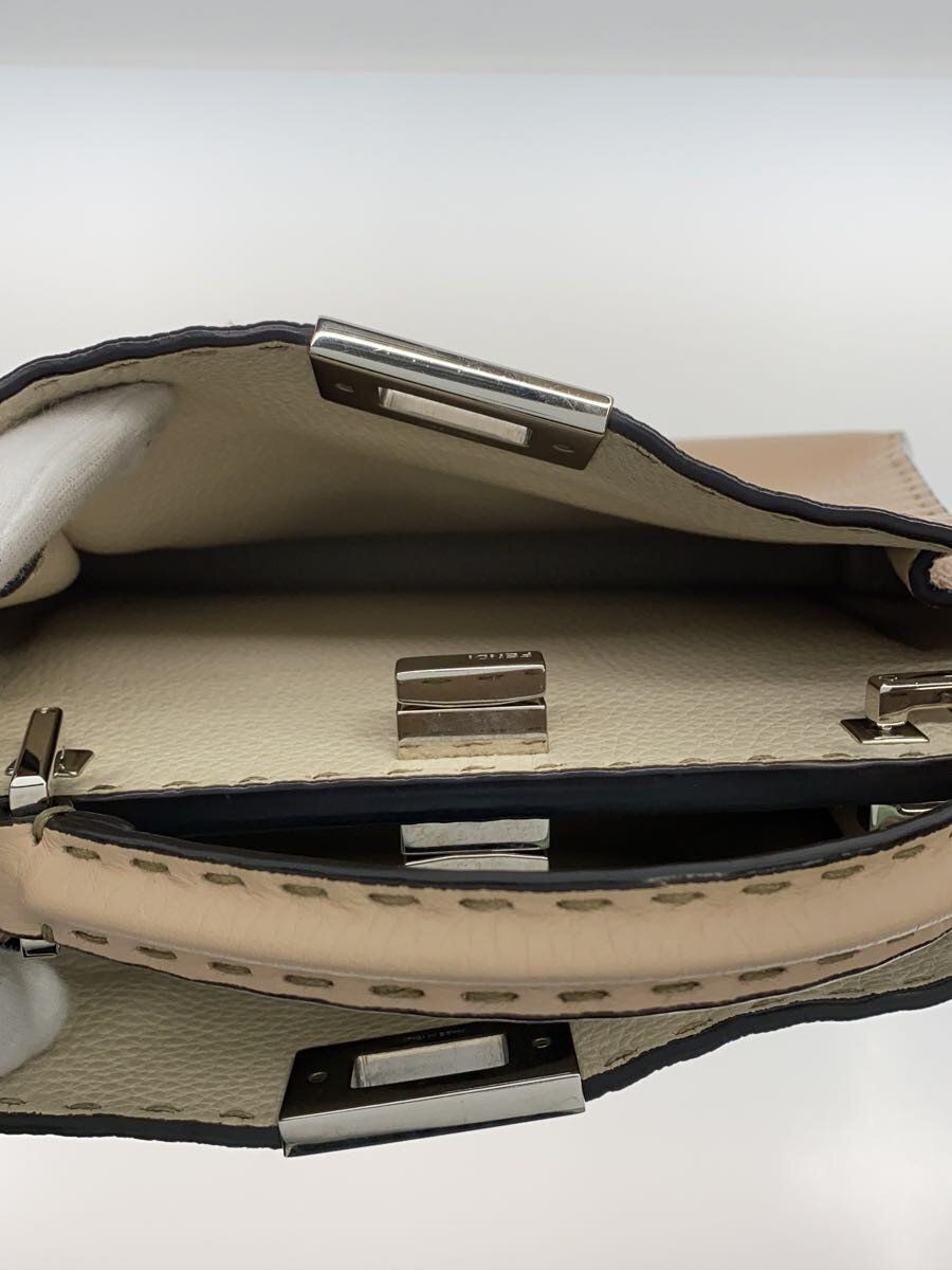FENDI Handbag PEEKABOO ESSENTIAL LEATHER Beige 8BN302 Used
