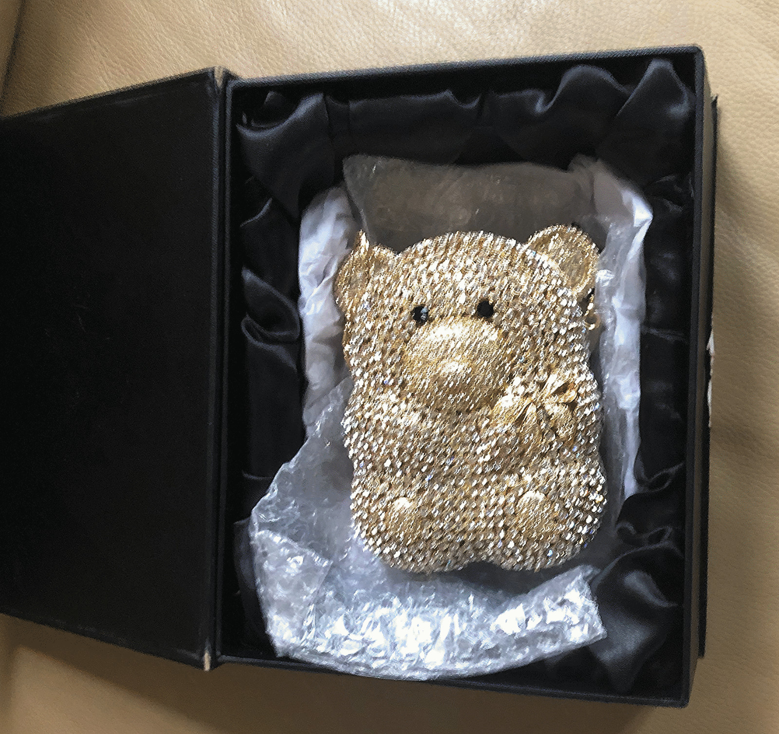 FAWZIYA Teddy Bear Crystal Evening Bag: MIB w/ Tags ($398 MSRP) Shoulder Strap