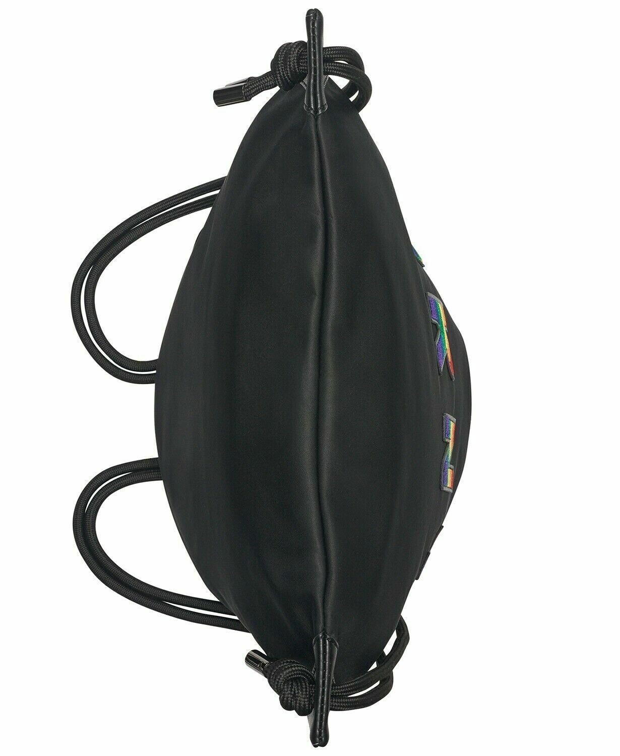DKNY Pride Embossed Logo Drawstring Backpack Bag Crossbody Black MSRP $148 NEW