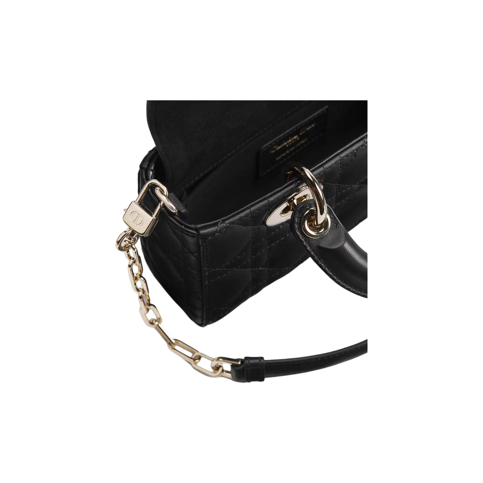 DIOR Lady D-Joy Leather Handbag Mini Women’s Black 7.5*2.2*4.1 in