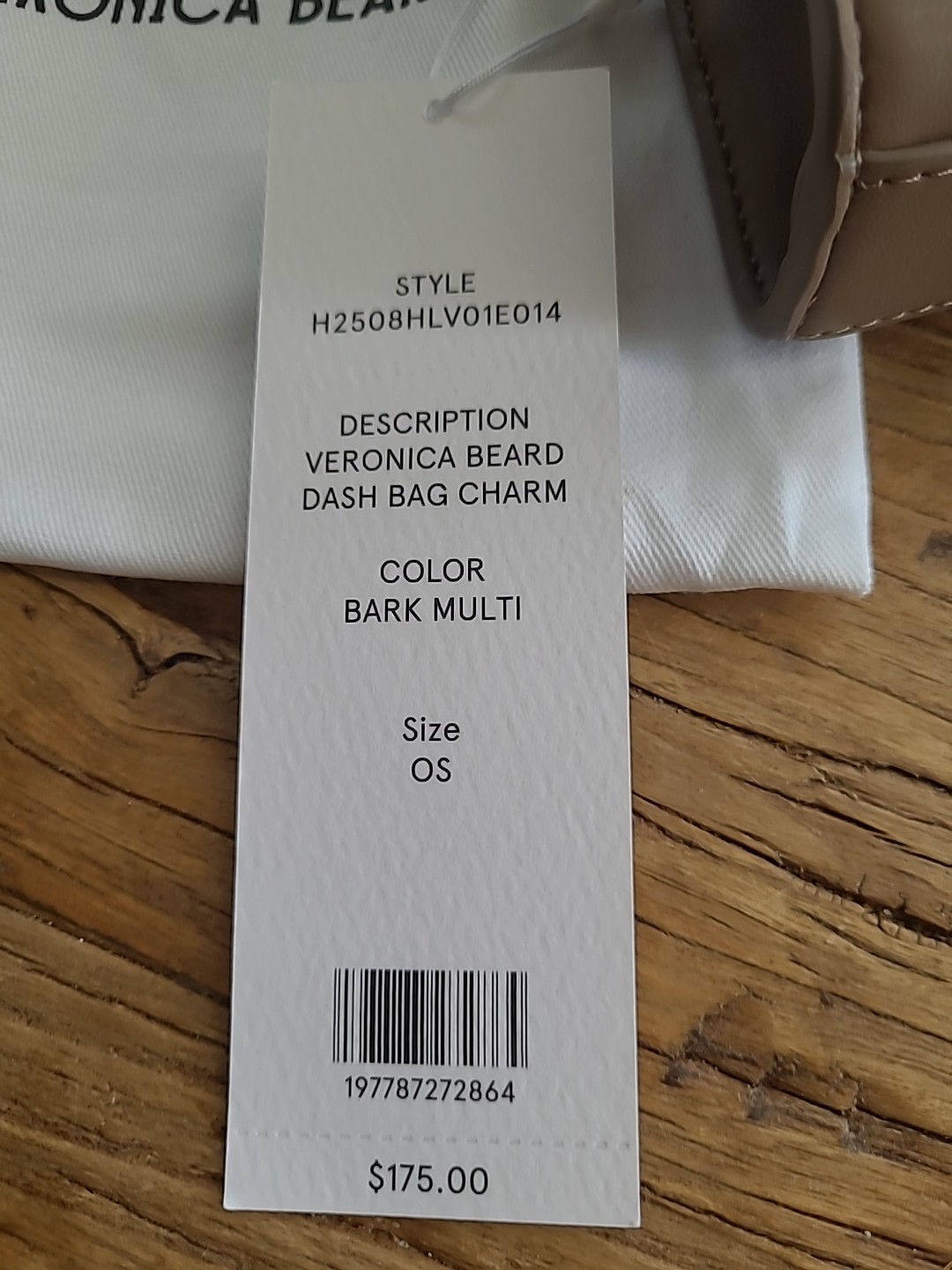 Veronica Beard Dash Bag Charm Mini Bag – Bark Multi Tan New With Mini Dust Bag